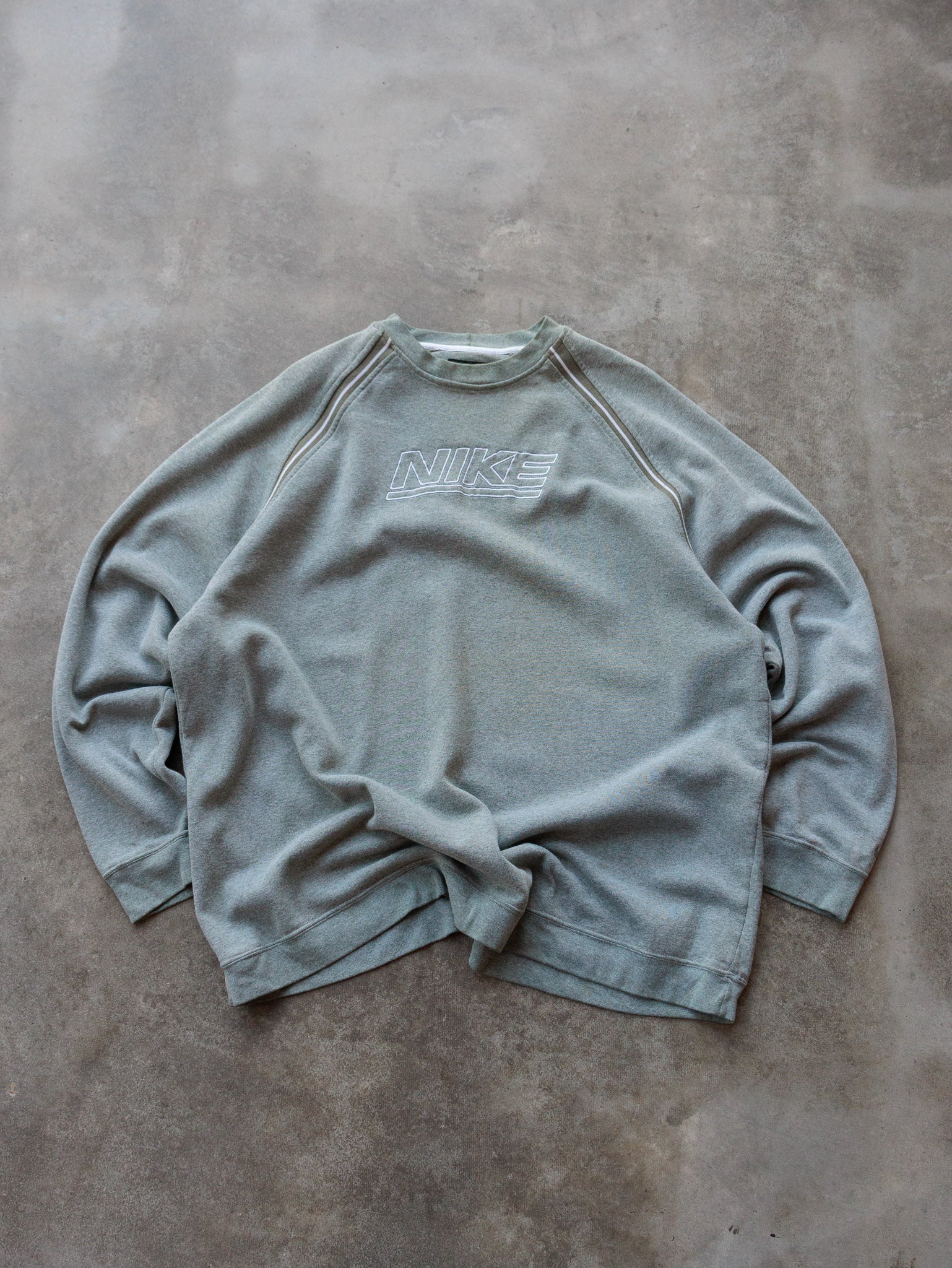 Vintage 00s Sage Nike Spell Out Sweatshirt (2XL)