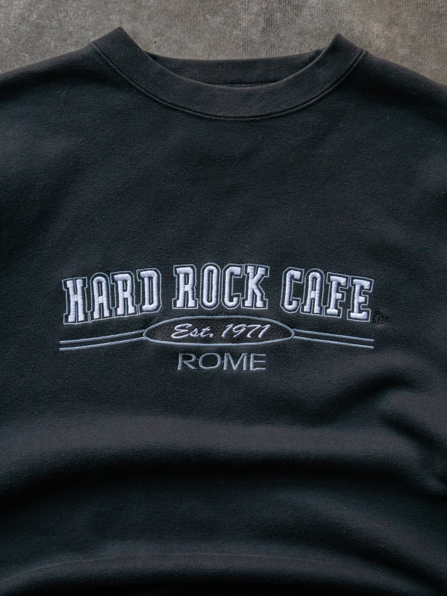 Vintage 00s Black Hard Rock Cafe Rome Sweatshirt (XL)