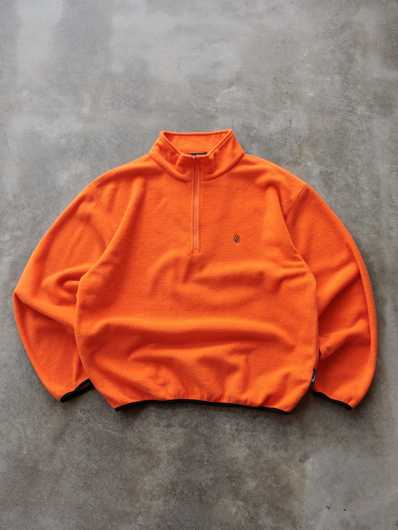Vintage 90s Orange Nautica Fleece Quarter Zip Sweatshirt (L)
