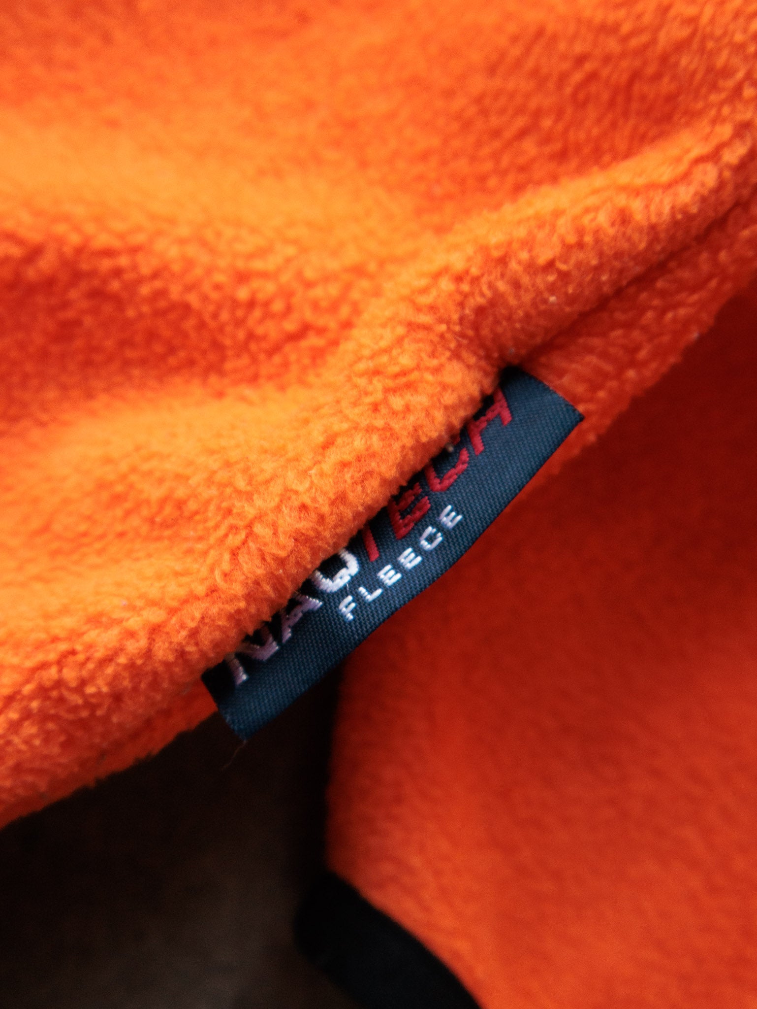 Vintage 90s Orange Nautica Fleece Quarter Zip Sweatshirt (L)