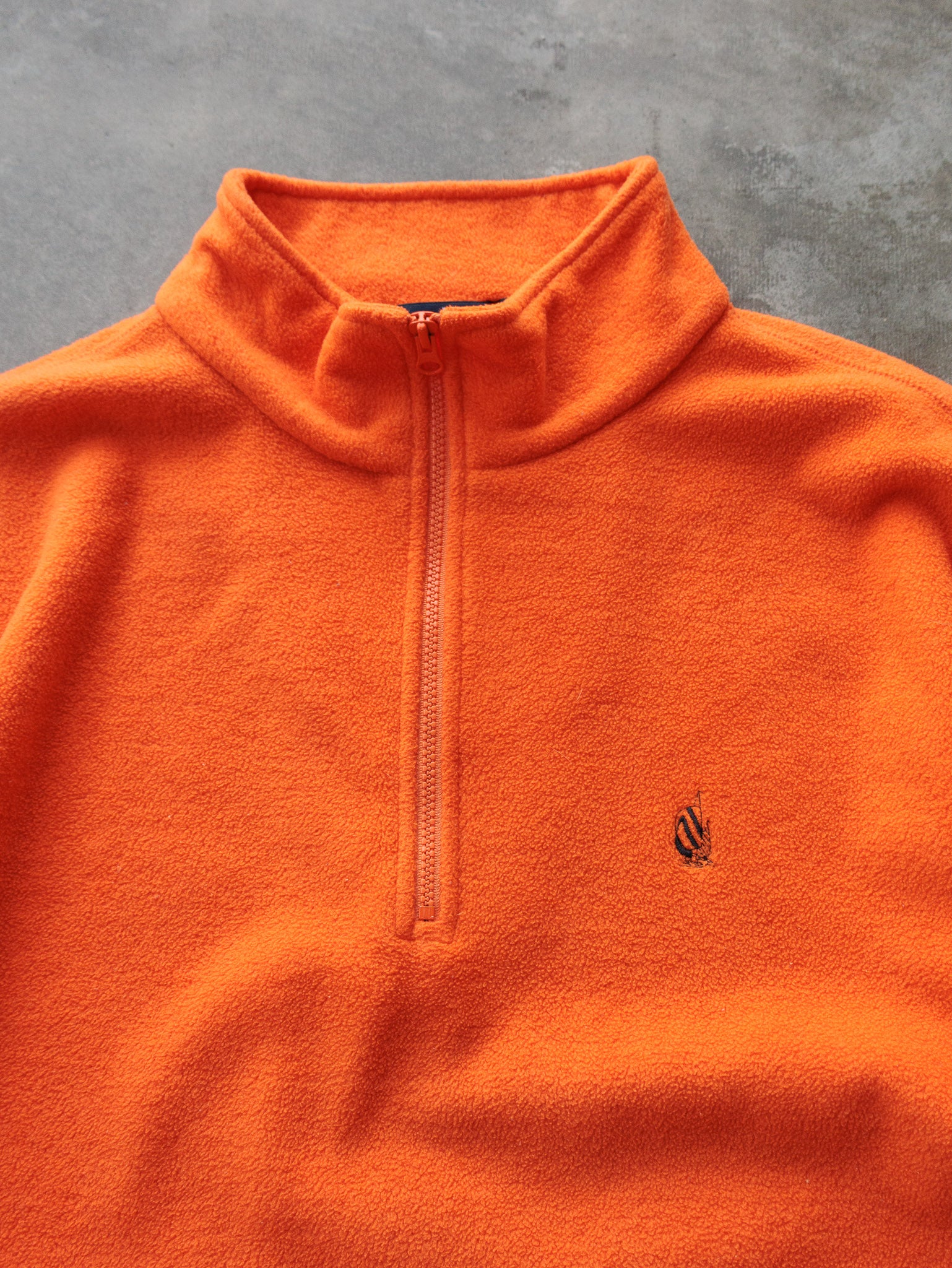Vintage 90s Orange Nautica Fleece Quarter Zip Sweatshirt (L)