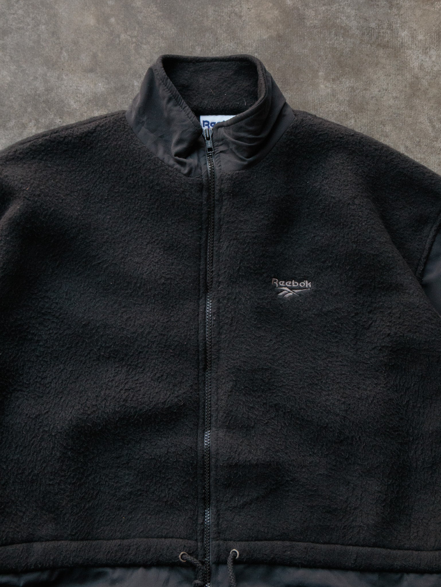 Vintage 90s Black Reebok Fleece Jacket (M)