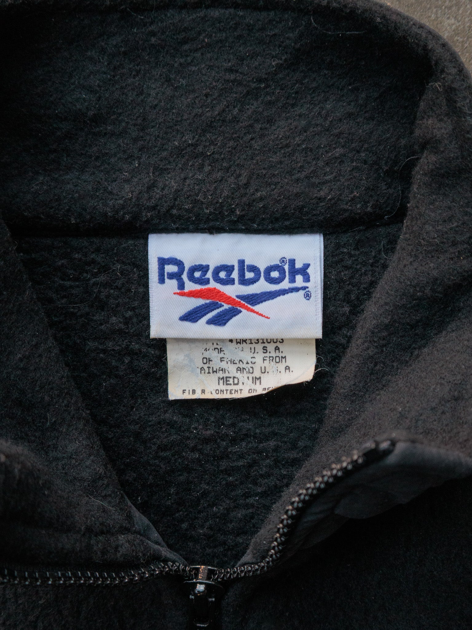Vintage 90s Black Reebok Fleece Jacket (M)