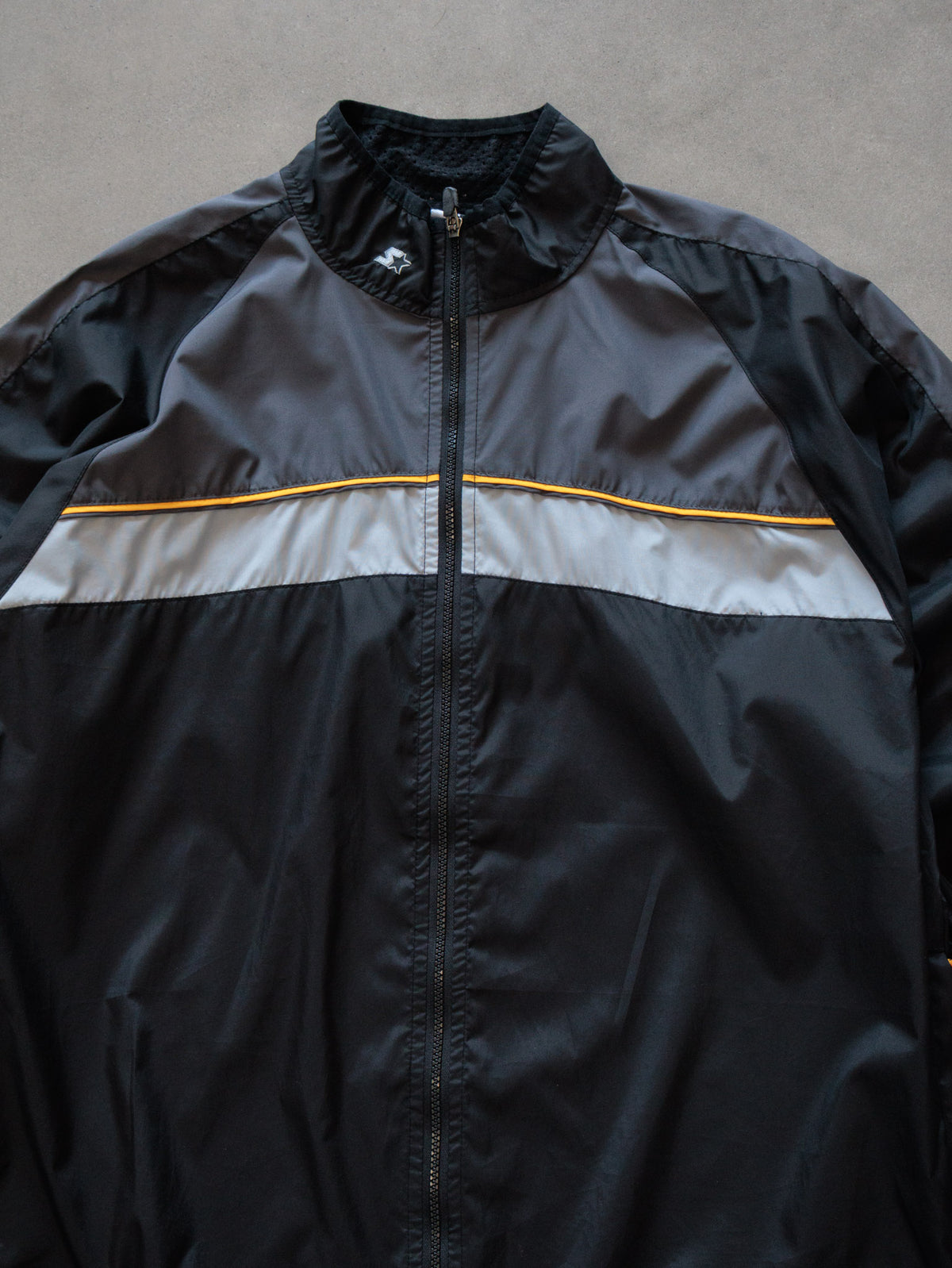 Vintage 00s Black Starter Colourblock Windbreaker (L)