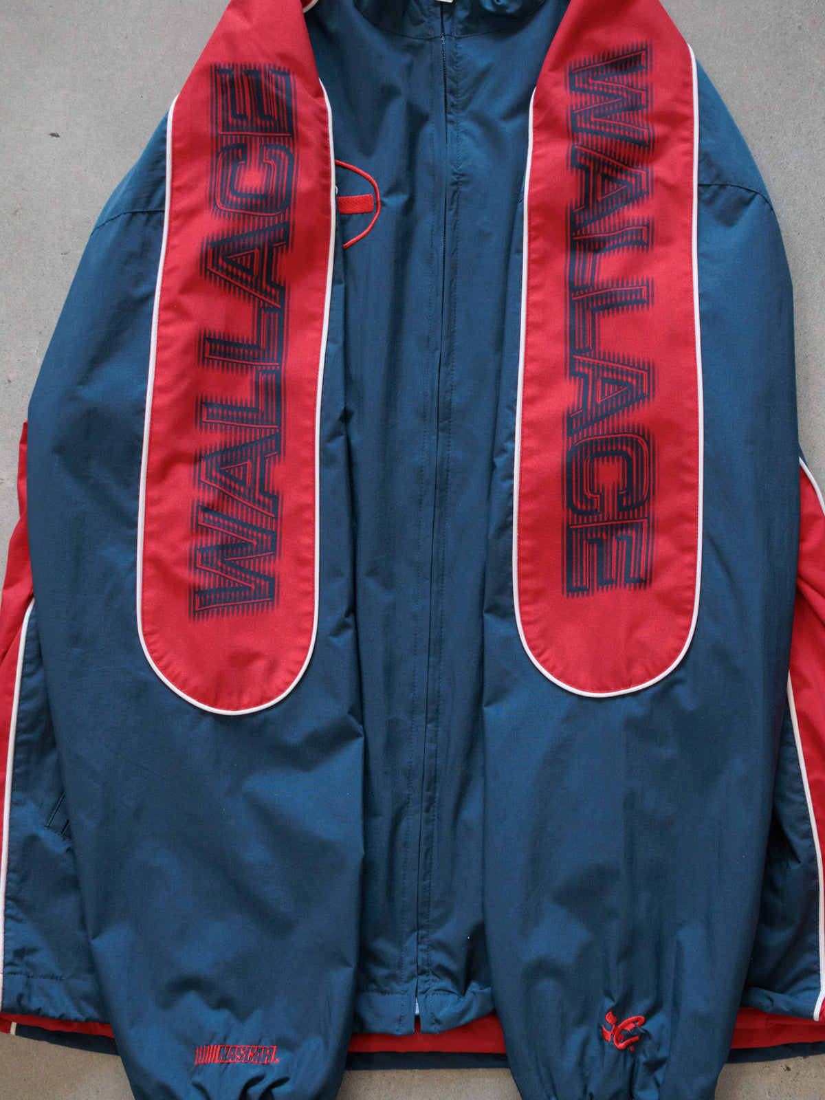 Vintage 00s Navy NASCAR Rusty Wallace Colourblock Racing Jacket (L)