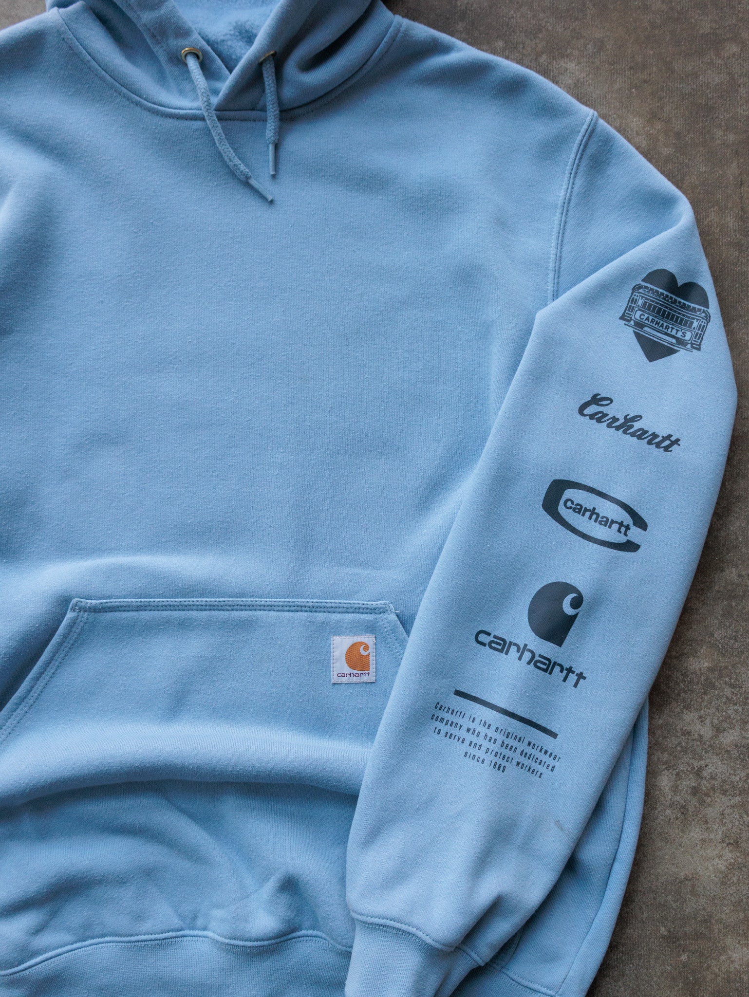 Vintage Blue Carhartt Hoodie (M)