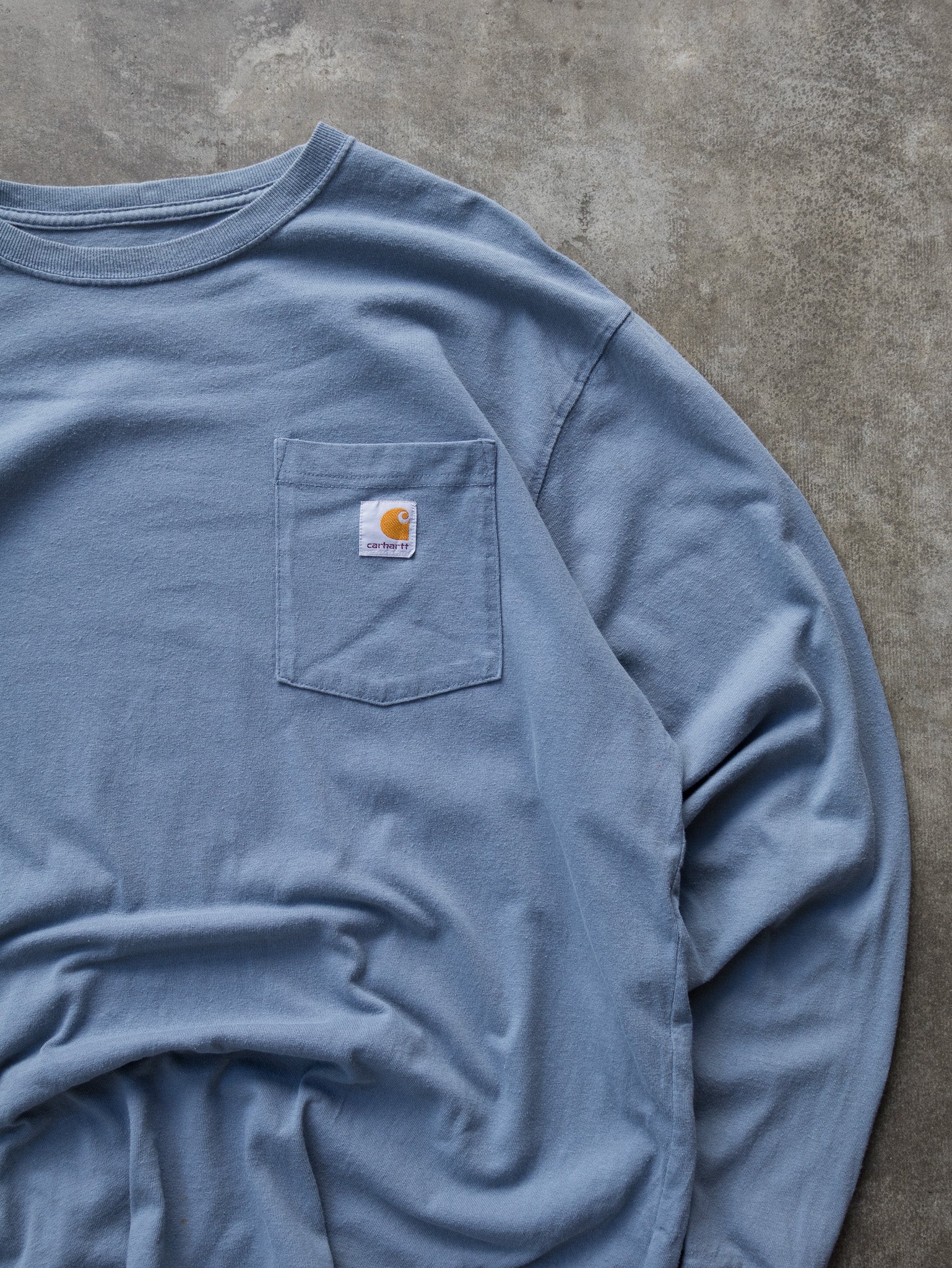 Vintage Blue Carhartt Pocket Long Sleeve (L)