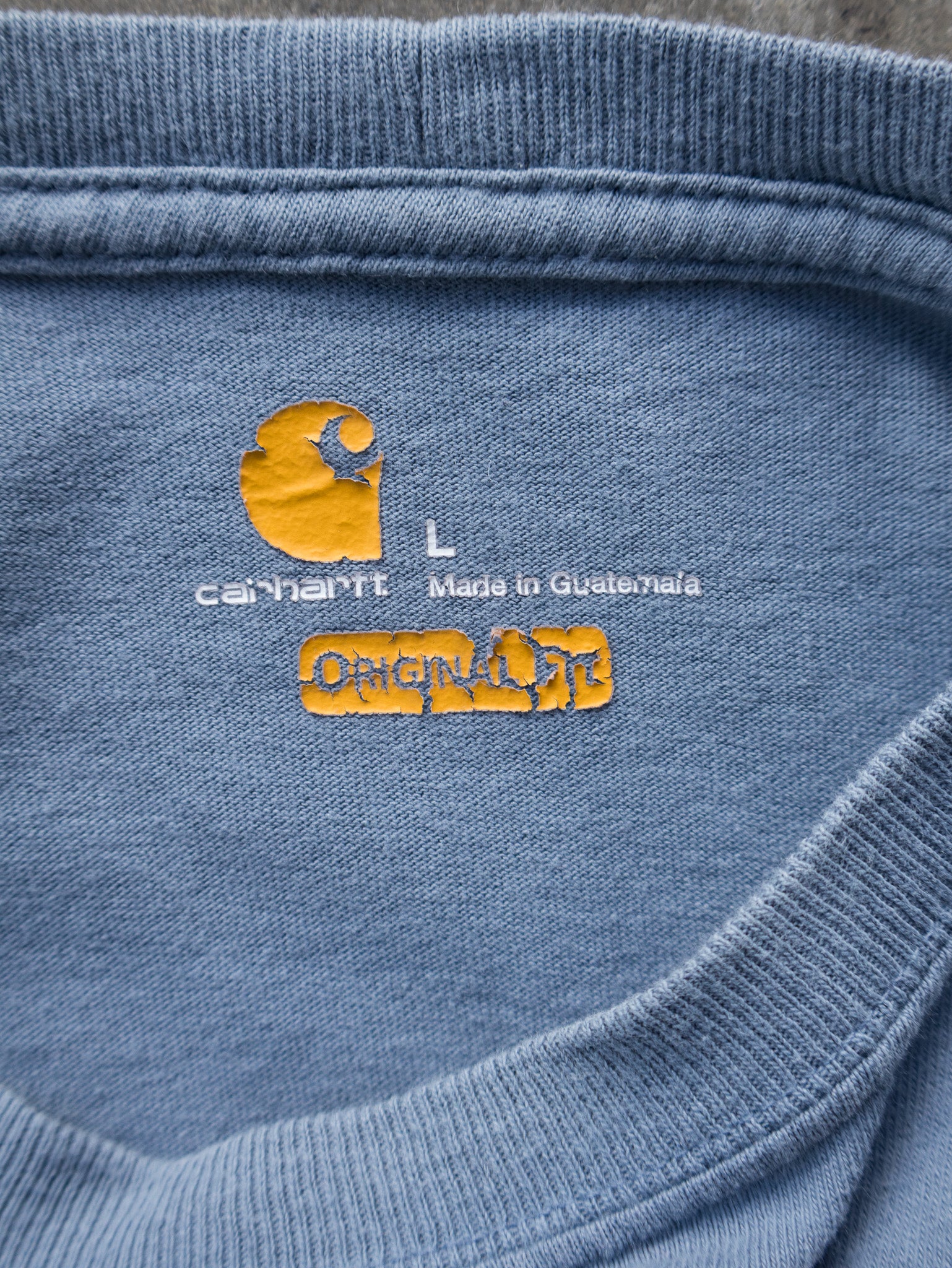 Vintage Blue Carhartt Pocket Long Sleeve (L)