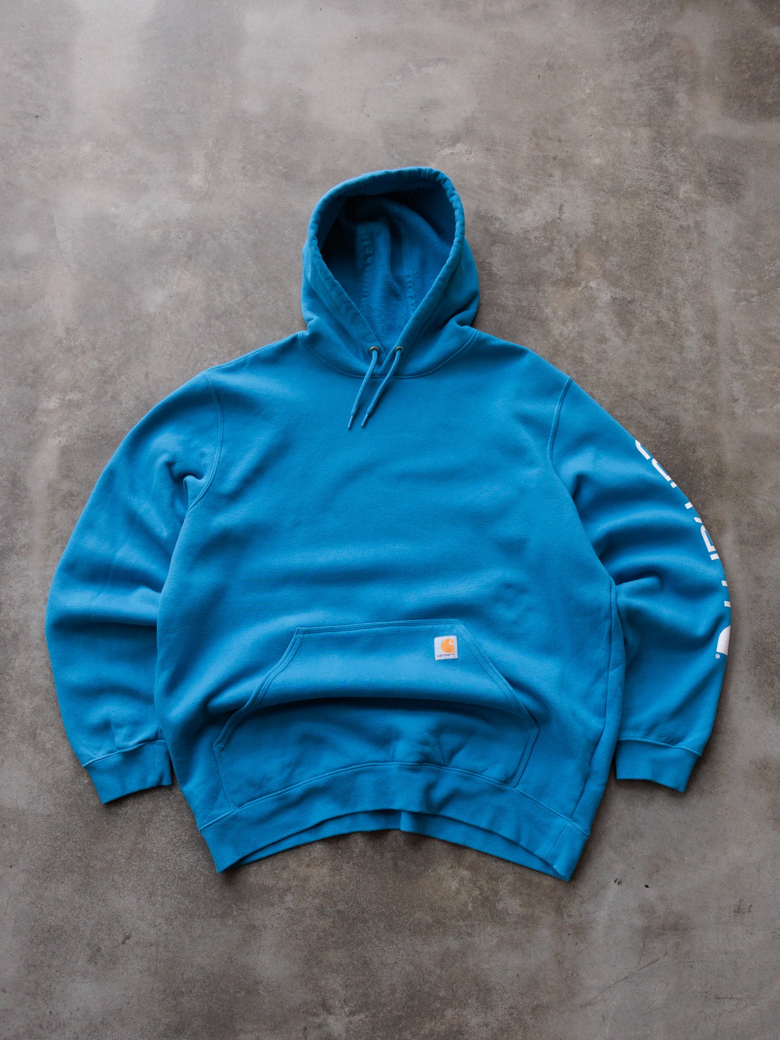Vintage Blue Carhartt Hoodie (XL)