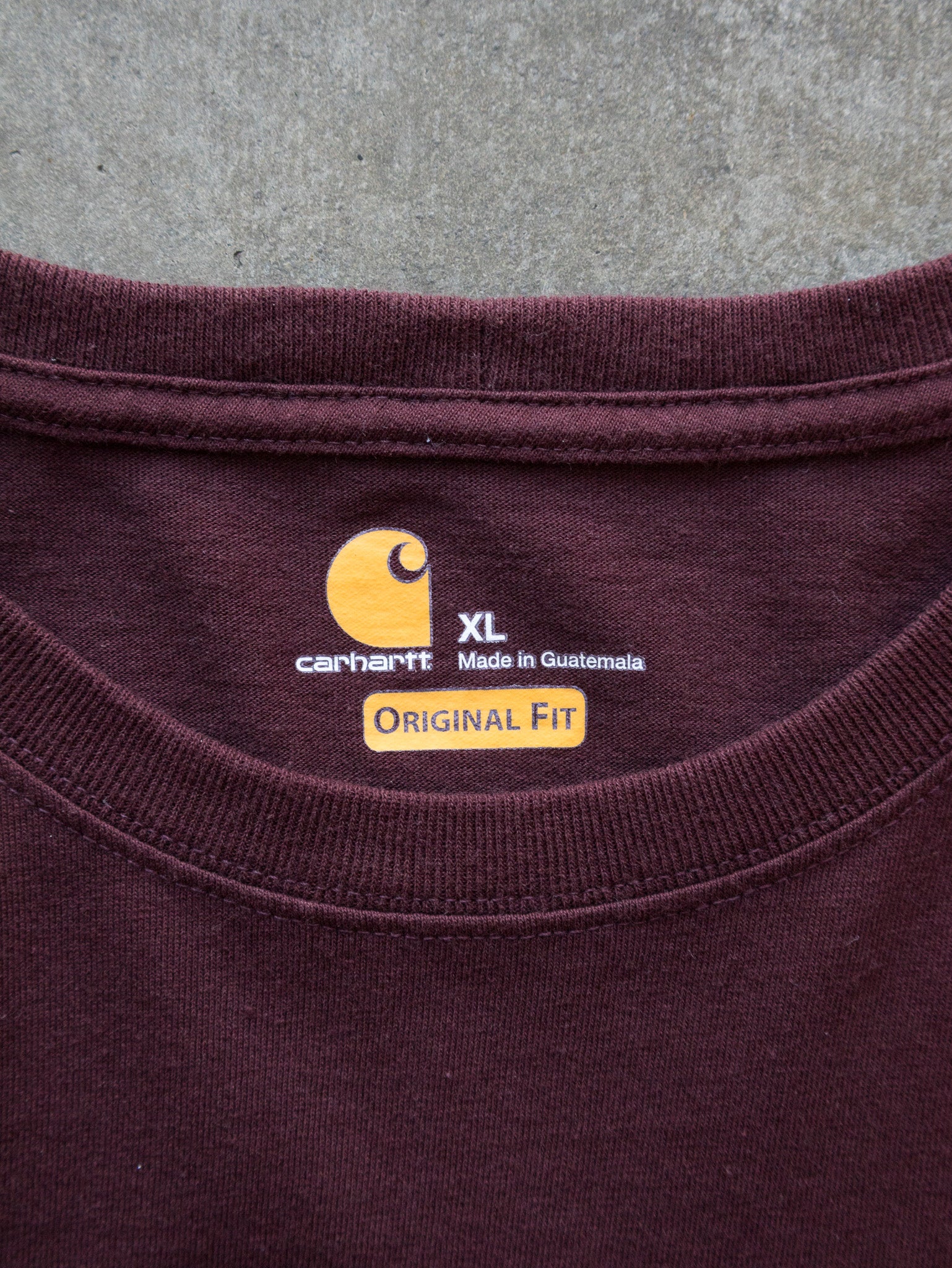 Vintage Maroon Carhartt Pocket Long Sleeve (XL)