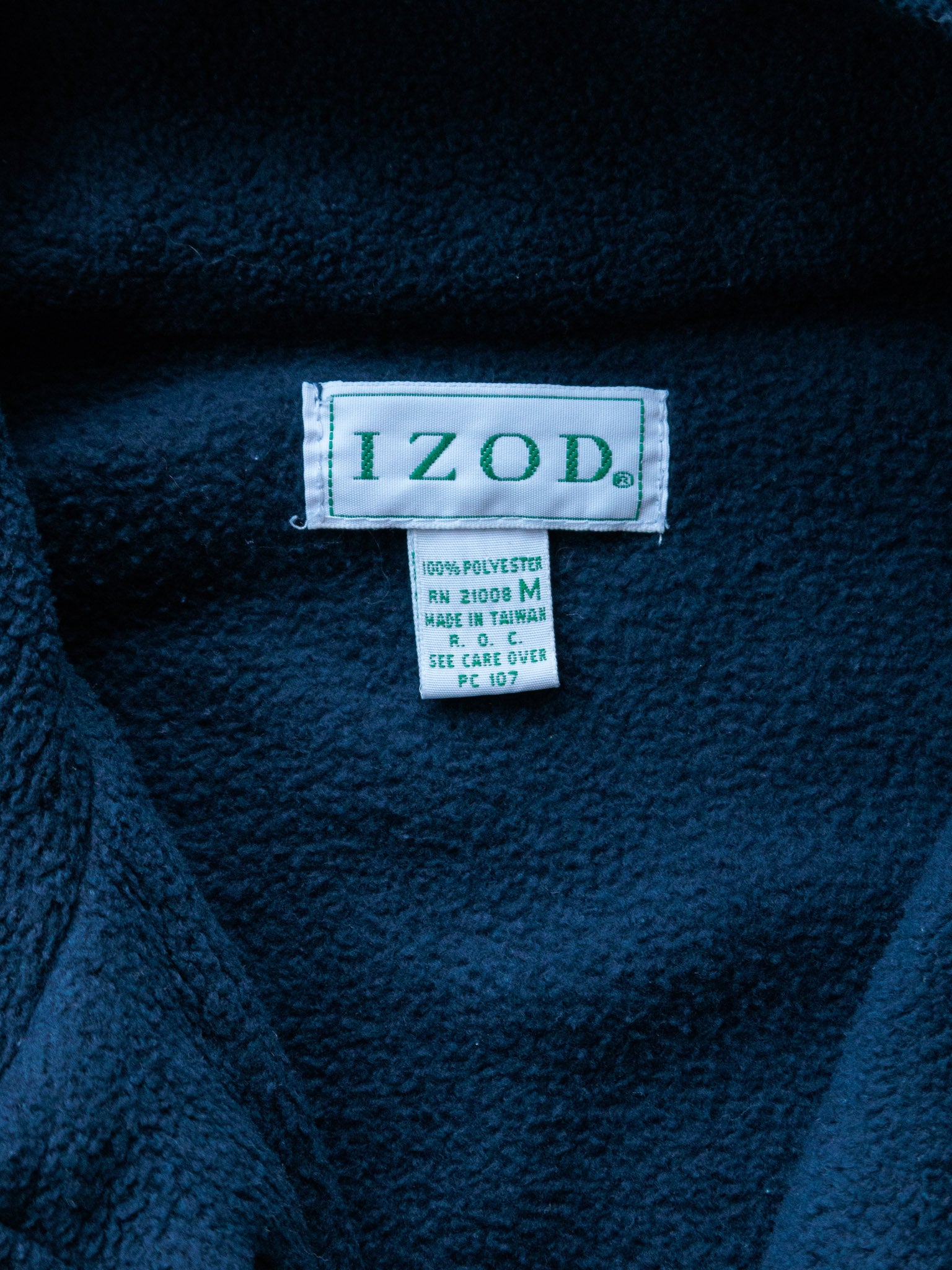 Vintage 90s Navy Izod Fleece Sweatshirt (M)
