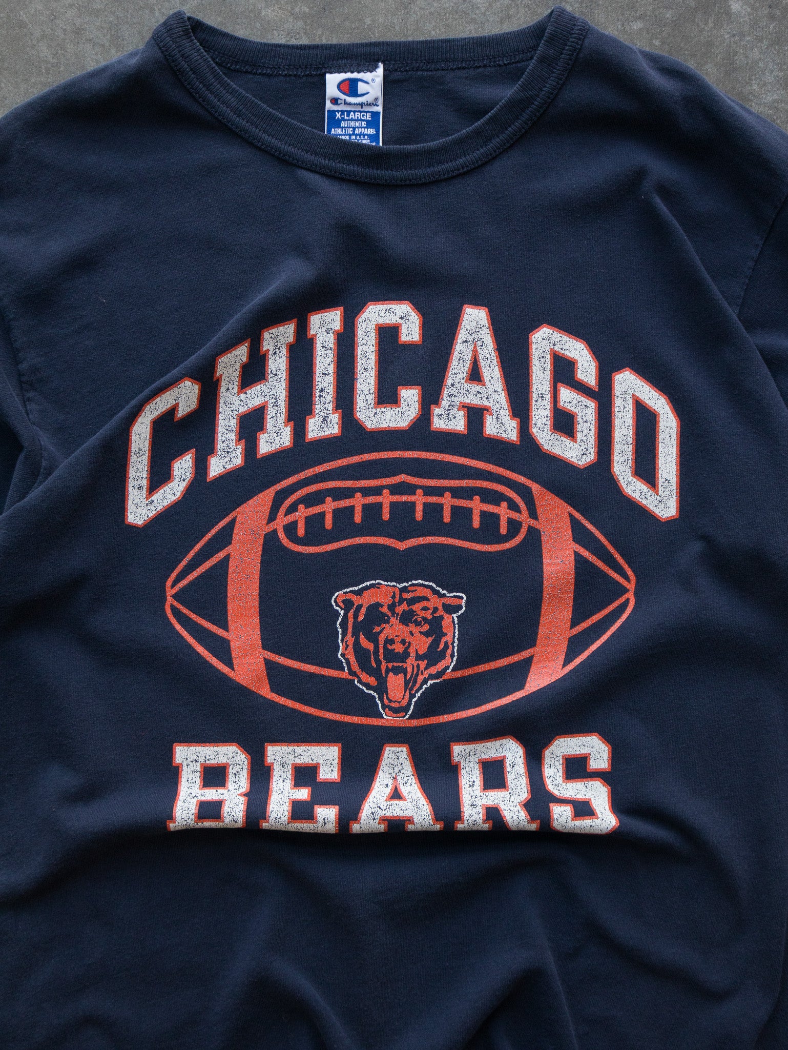 Vintage 90s Navy Champion Chicago Bears Tee (XL)