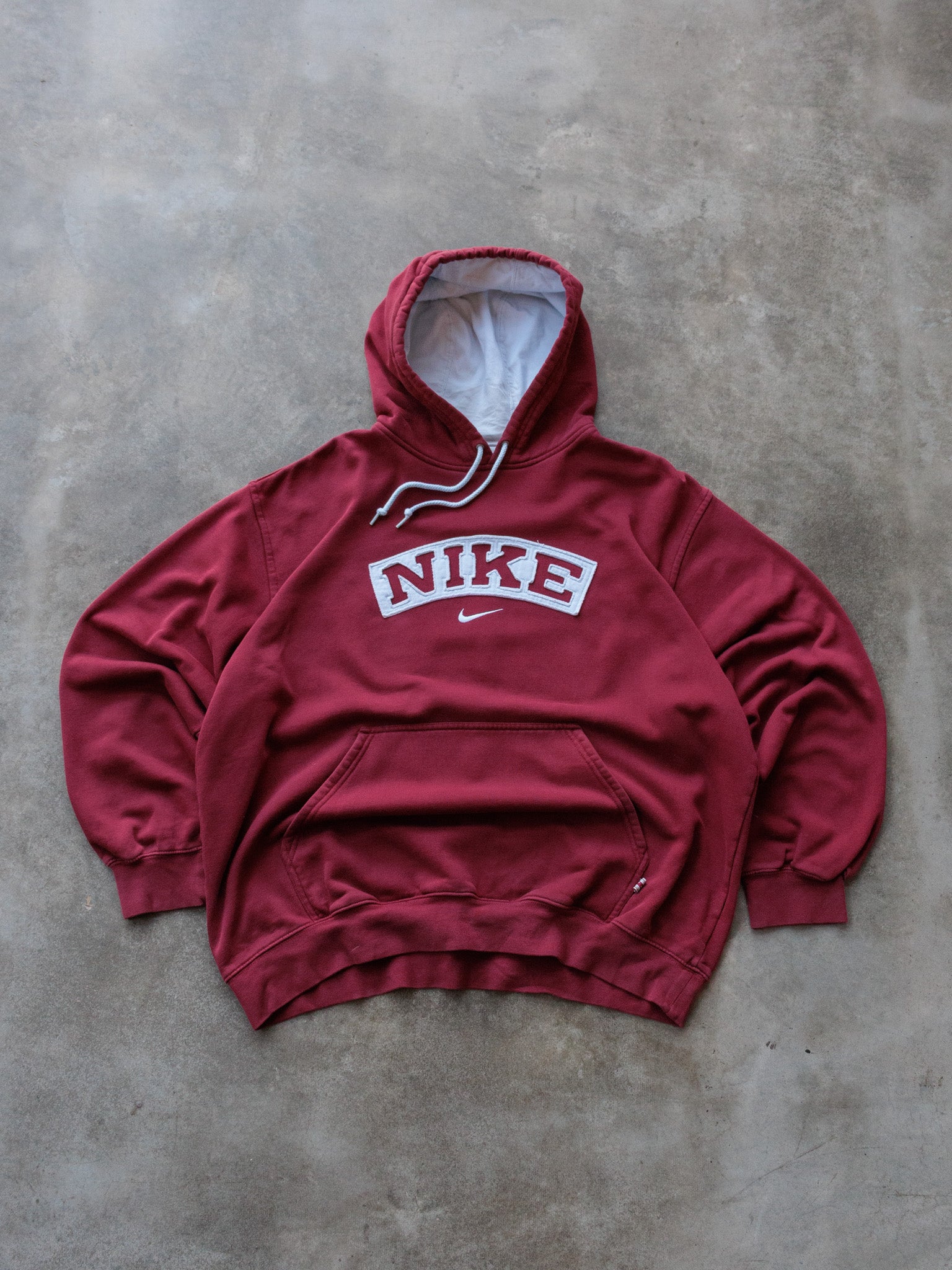 Vintage Red Nike Spell Out Hoodie (M)