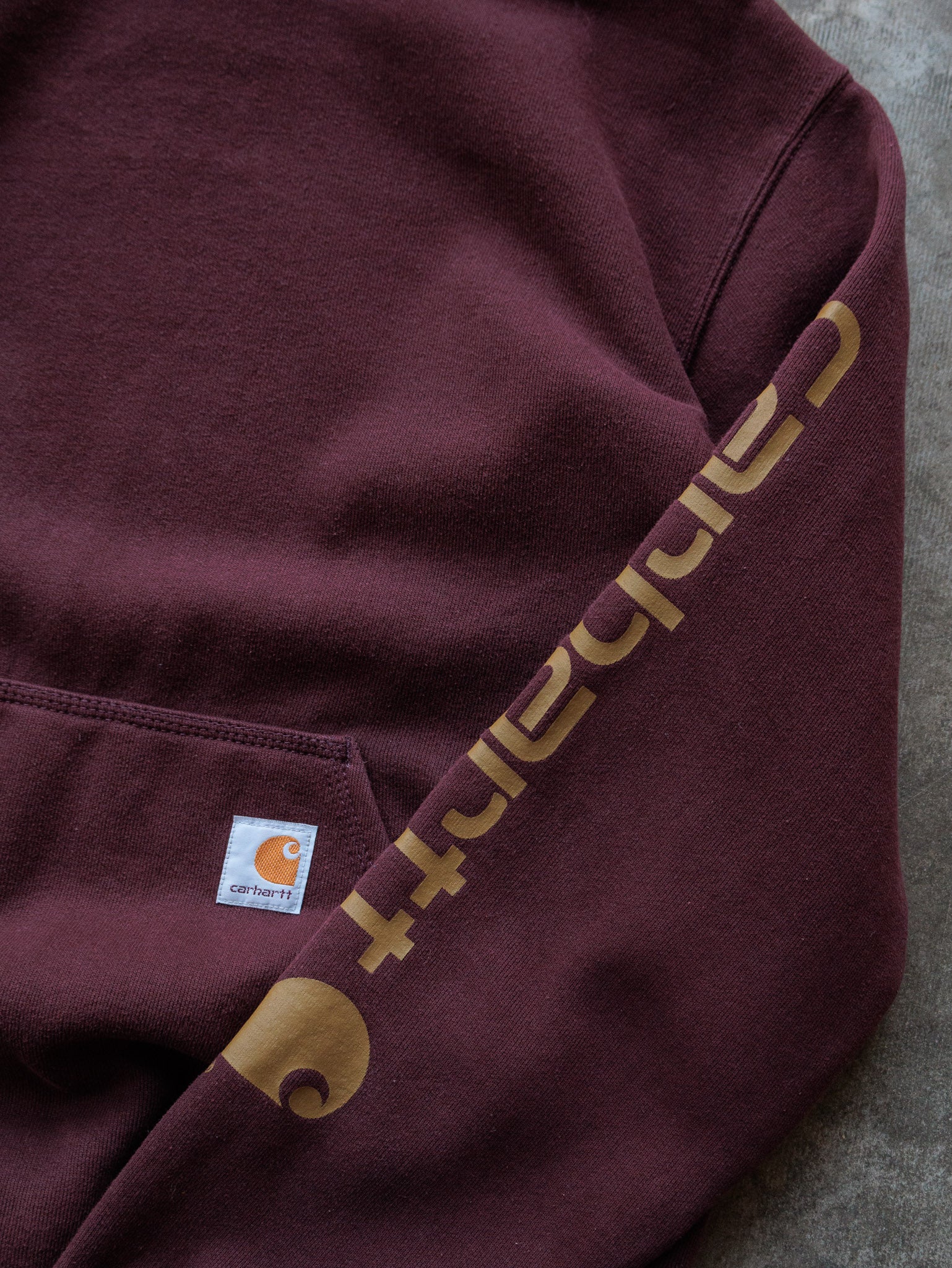 Vintage Maroon Carhartt Hoodie (S)