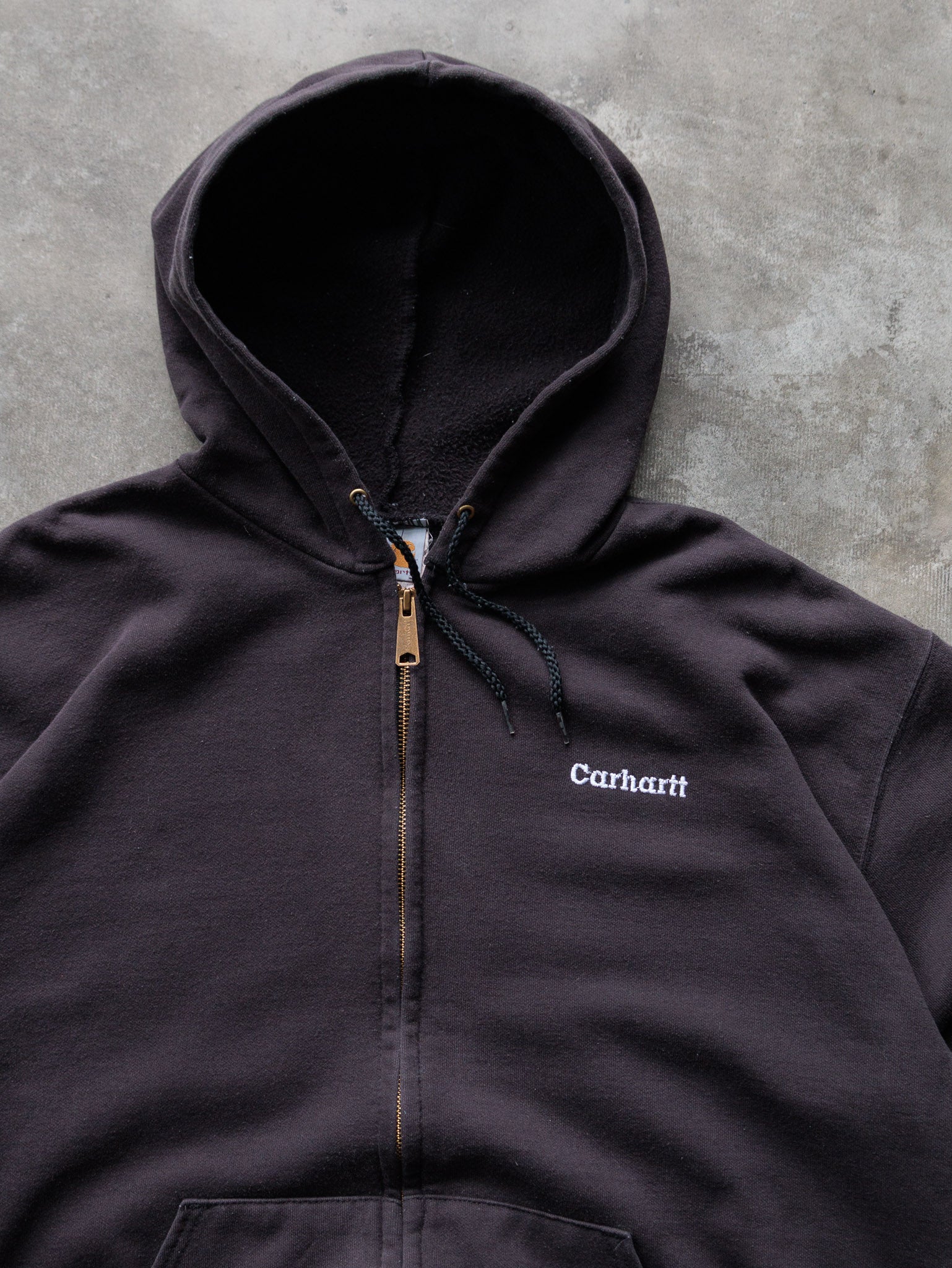 Vintage Black Carhartt Zip Hoodie (XL)