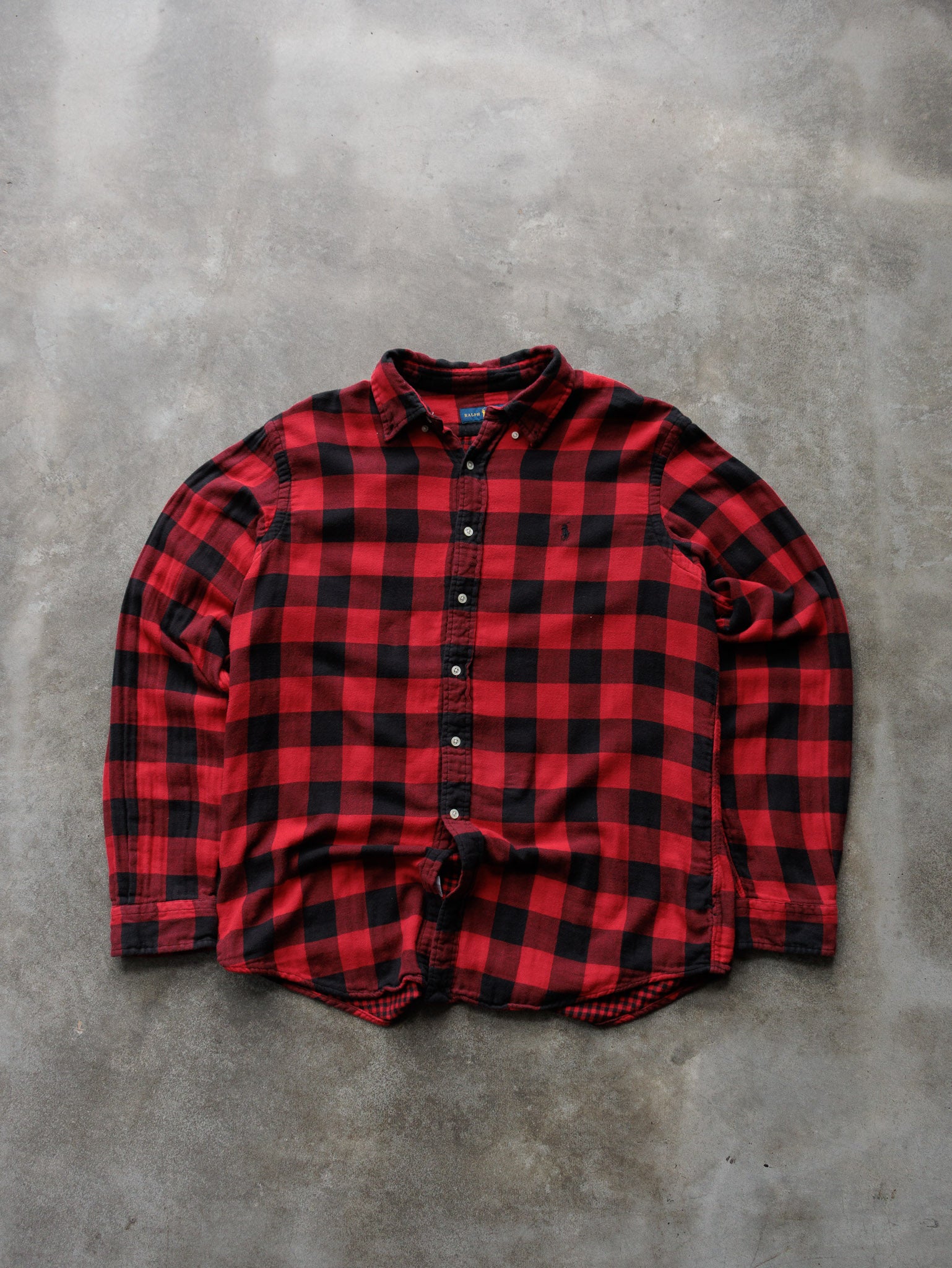 Vintage Red & Black Ralph Lauren Flannel Shirt (XL)