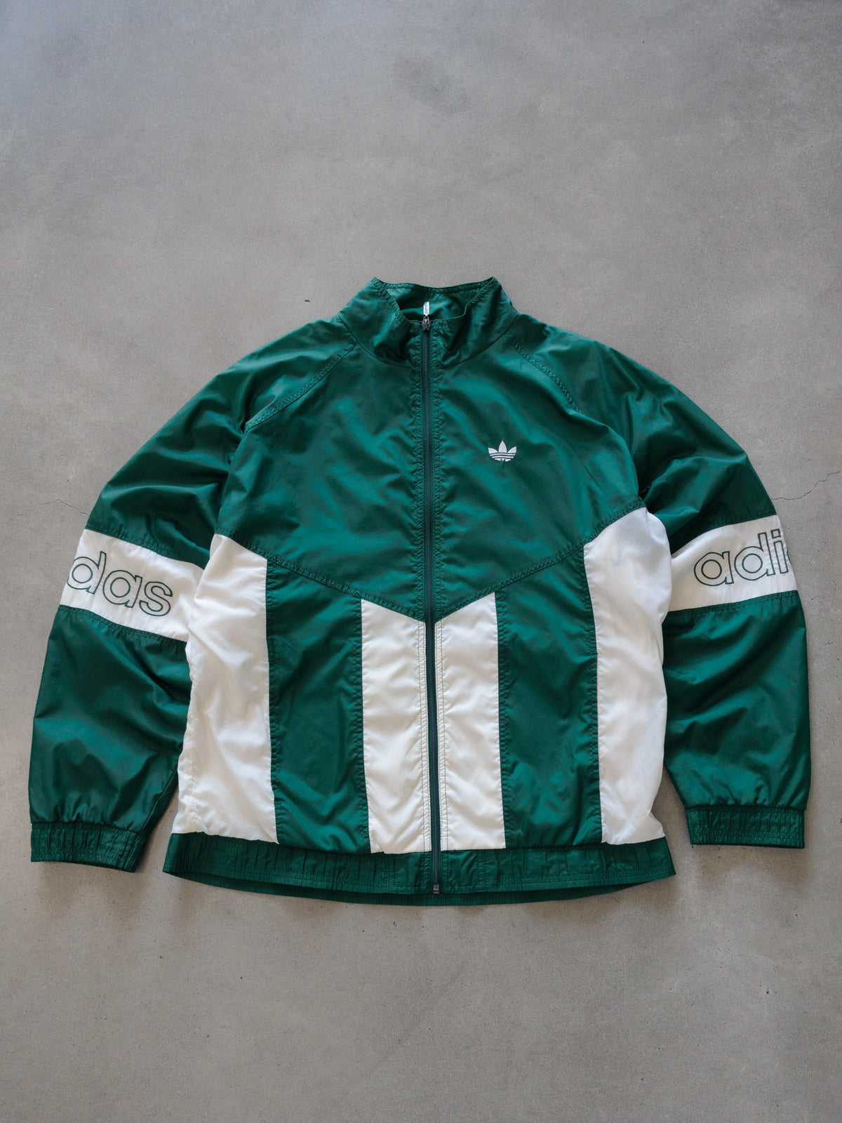 Vintage 90s Green Adidas Colourblock Jacket (L)