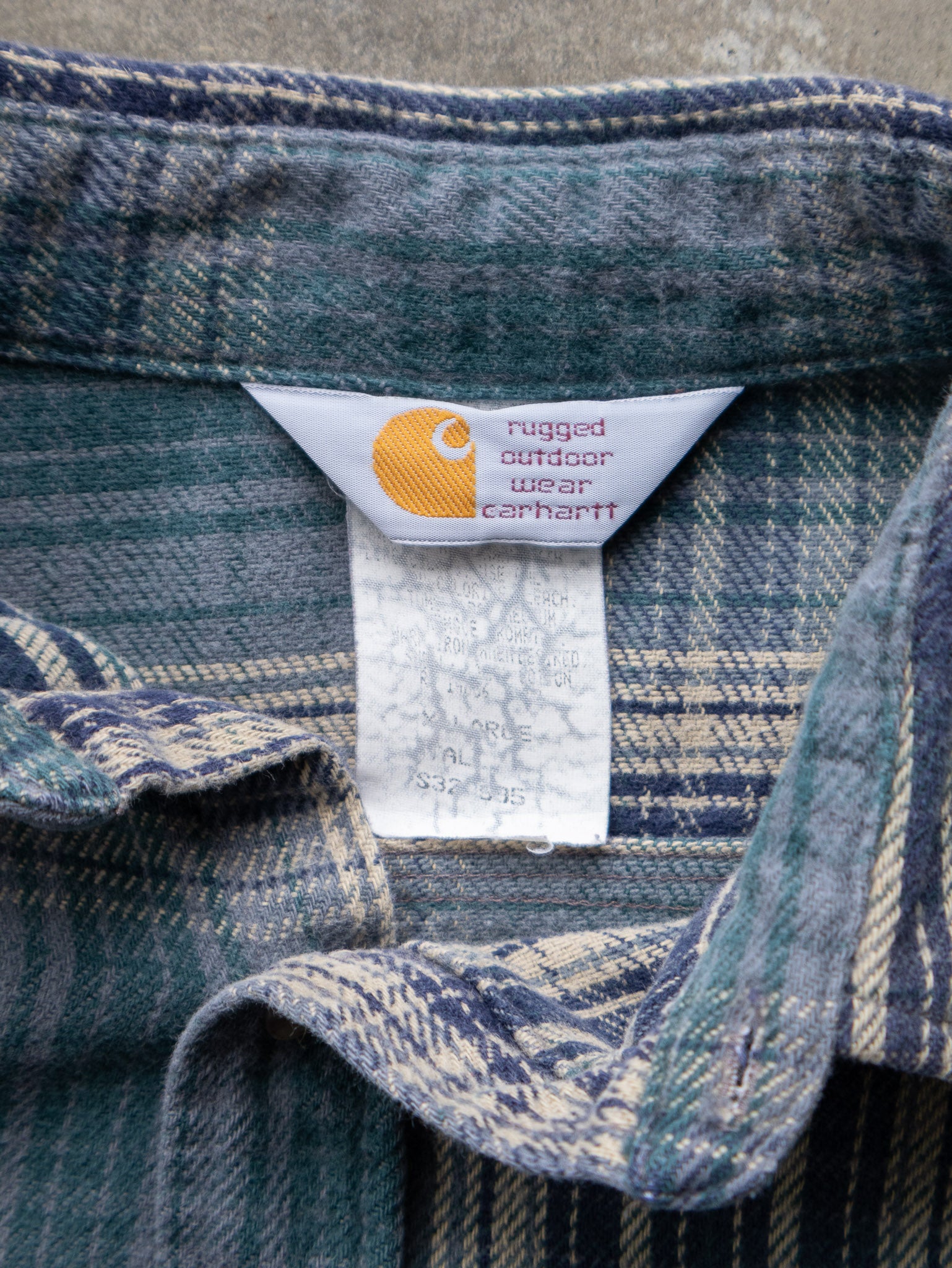 Vintage Blue & Green Carhartt Flannel Shirt (L)