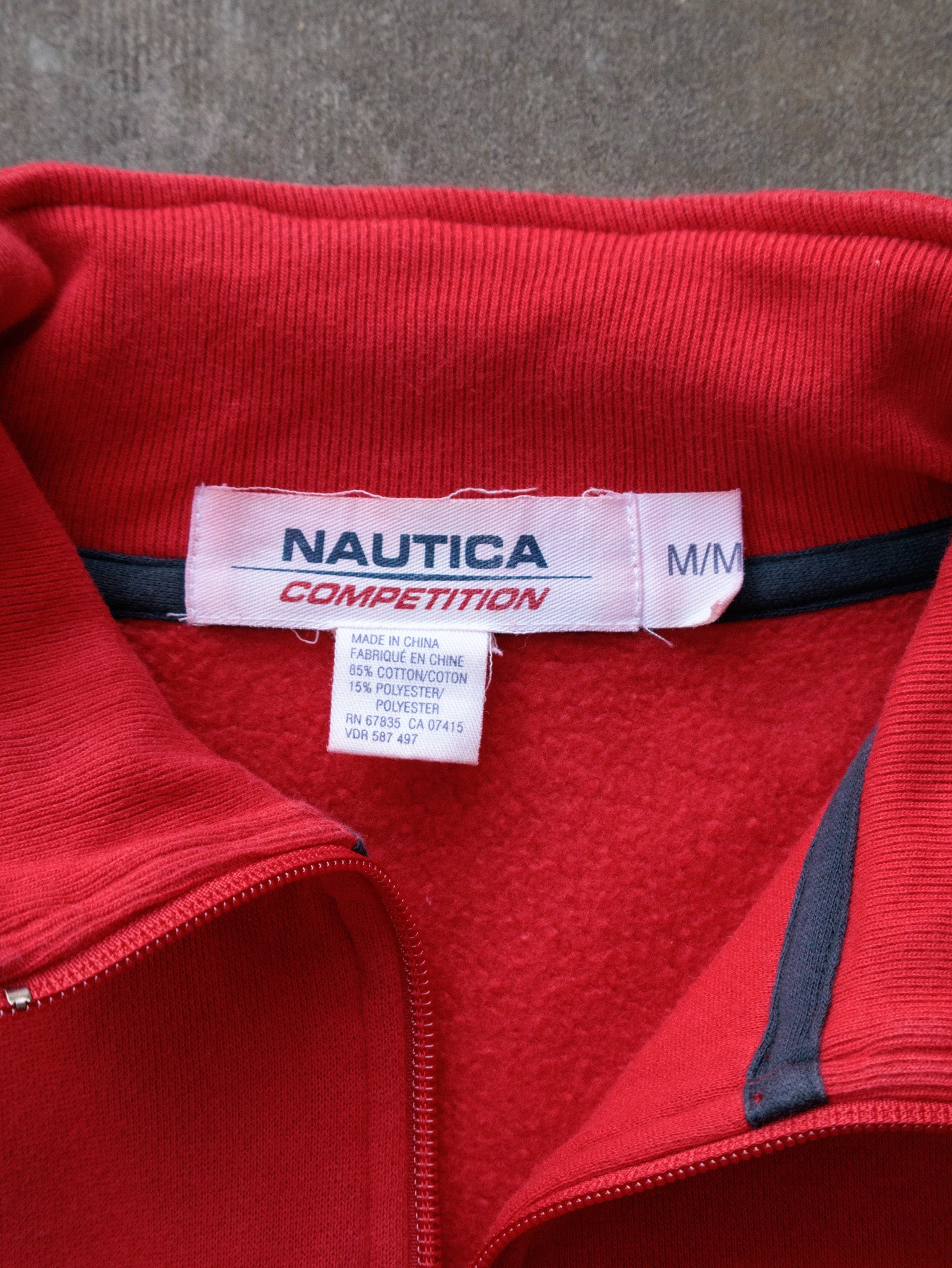 Vintage 90s Red Nautica Competition Fleece Quarter Zip (M)
