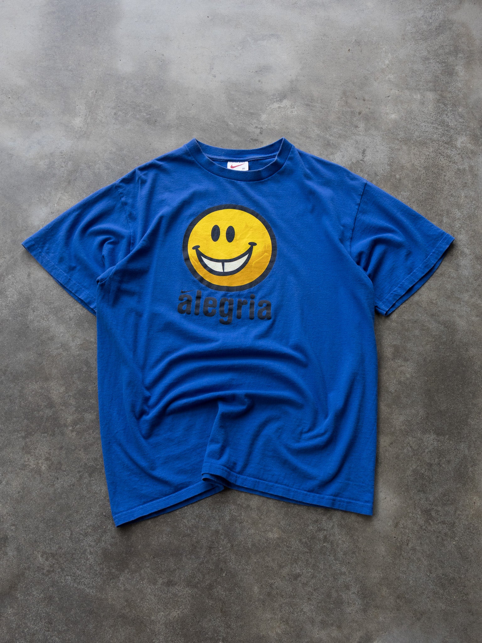 Vintage 90s Blue Nike Alegria R9 Tee (M)