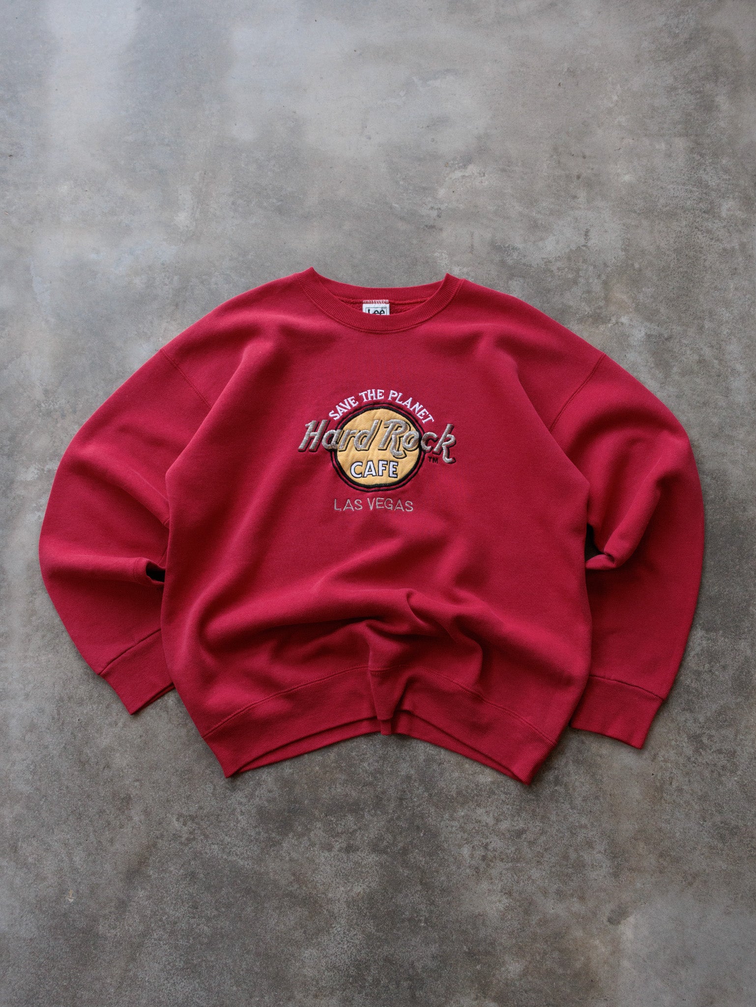 Vintage 90s Red Hard Rock Cafe Las Vegas Sweatshirt (XL)