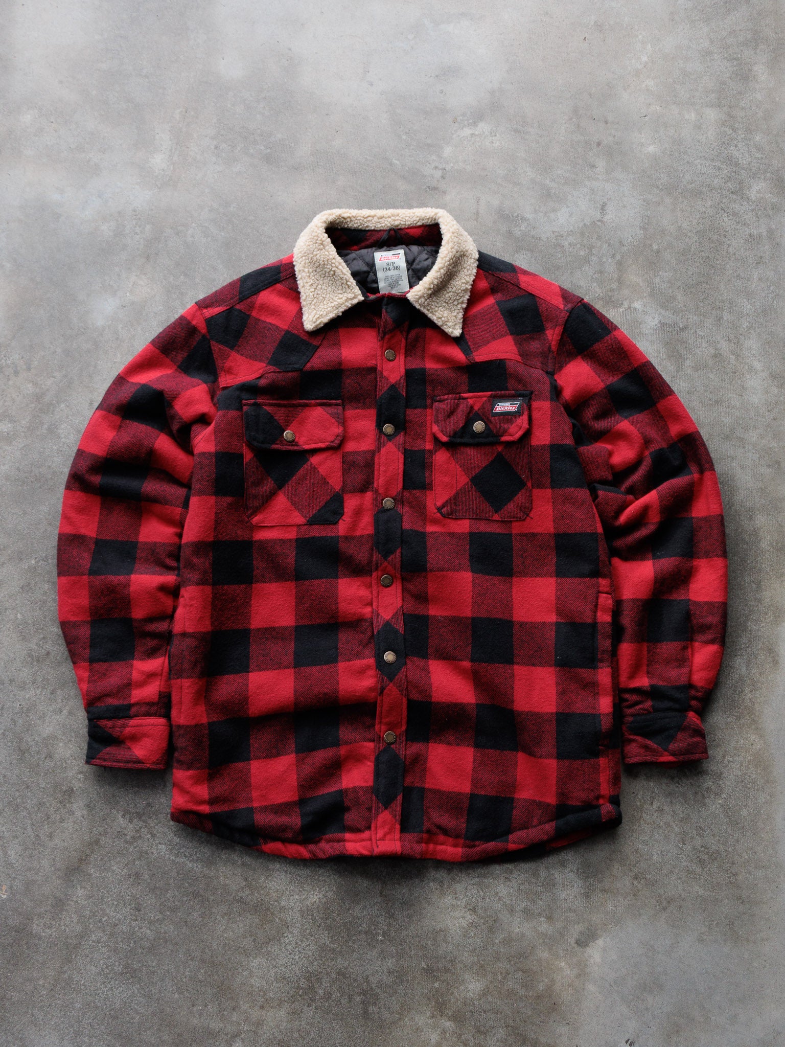 Vintage Red Dickies Buffalo Plaid Flannel Jacket (S)