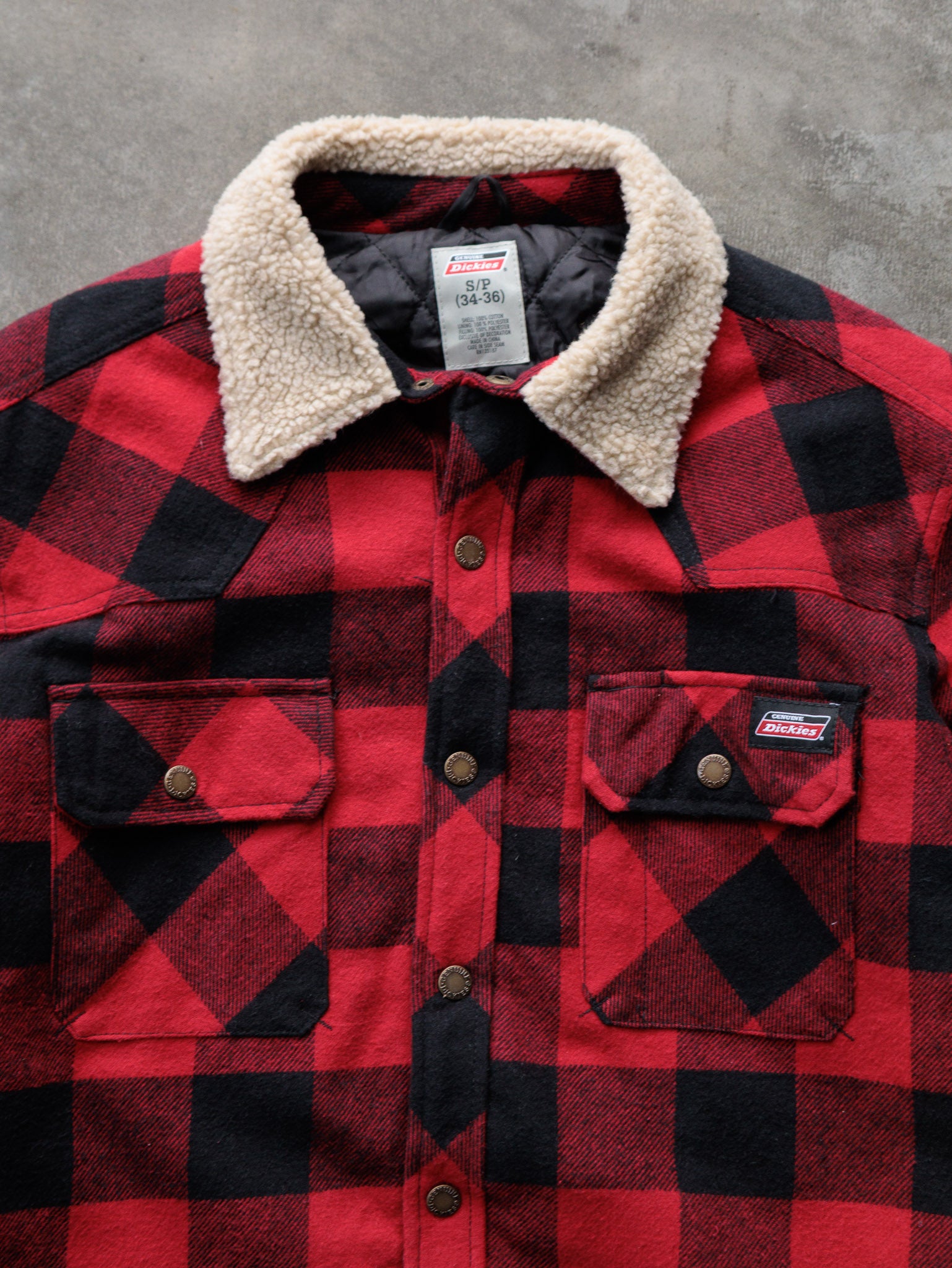 Vintage Red Dickies Buffalo Plaid Flannel Jacket (S)