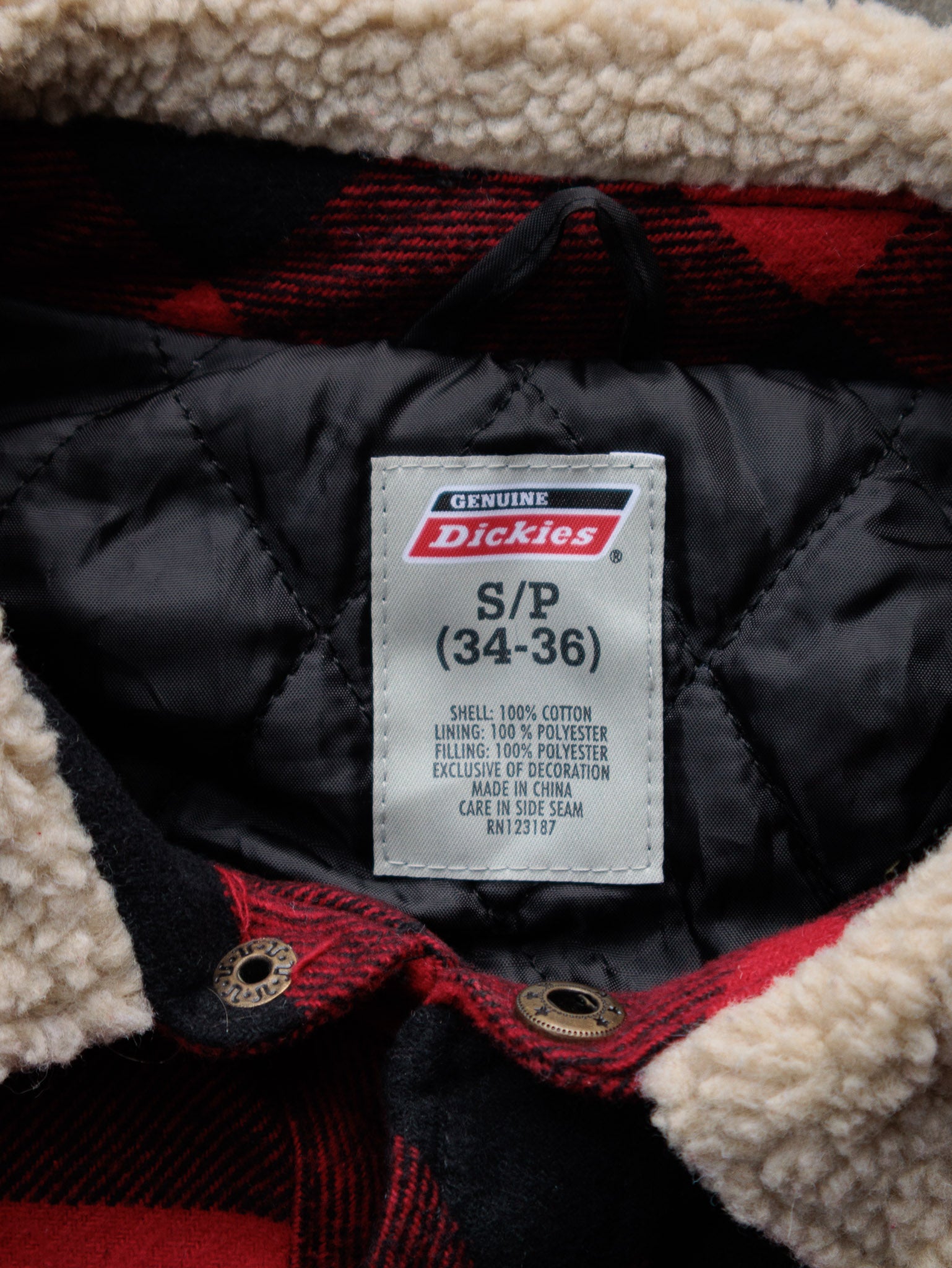 Vintage Red Dickies Buffalo Plaid Flannel Jacket (S)