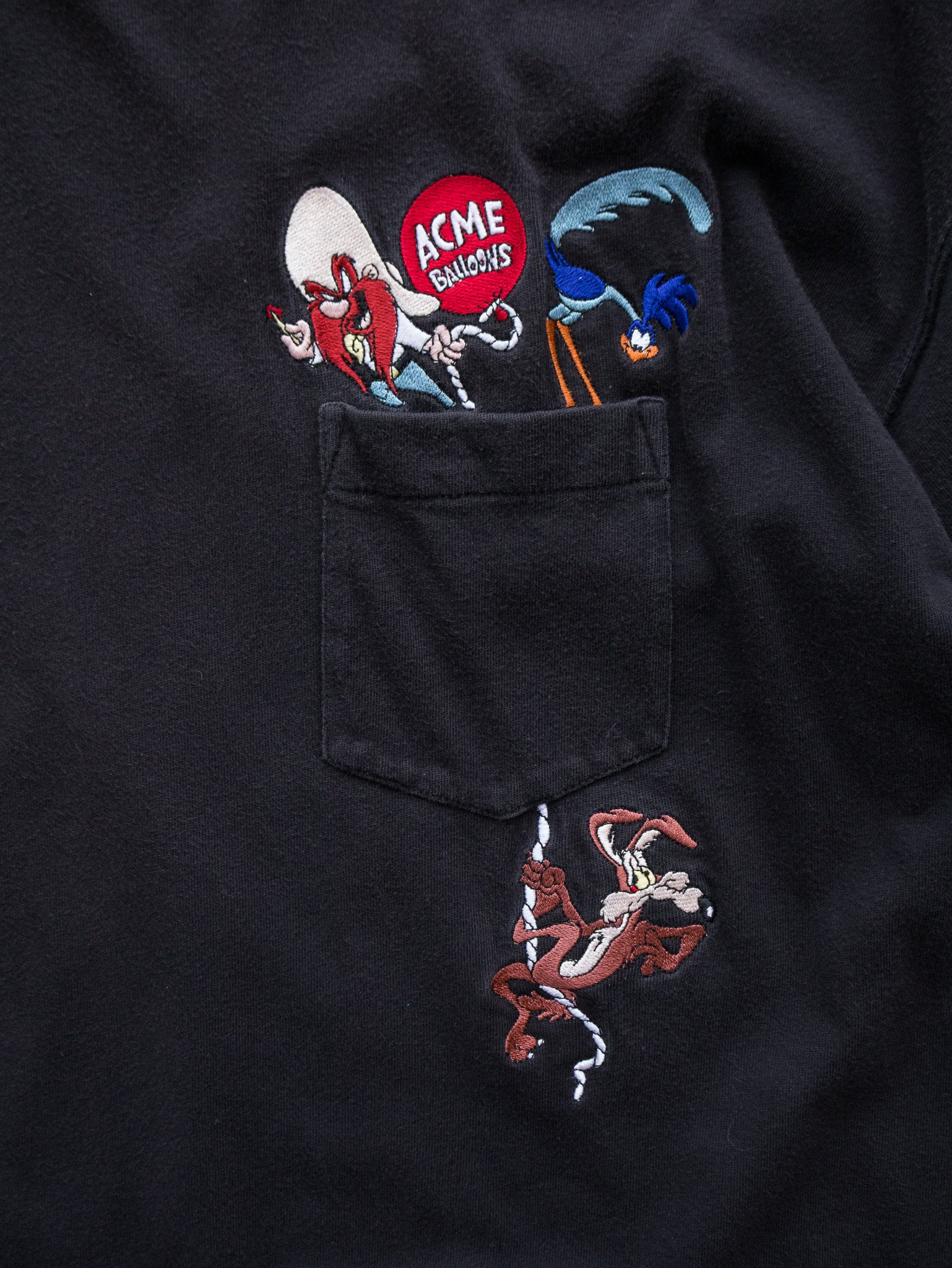 Vintage Black Looney Tunes Pocket Tee (L)