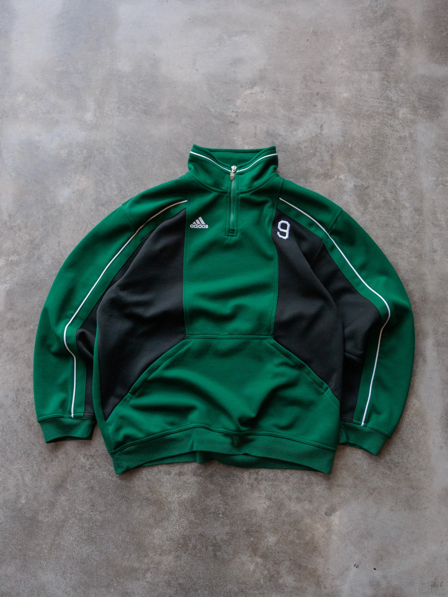 Vintage 00s Green Adidas Colourblock Track Jacket (L)