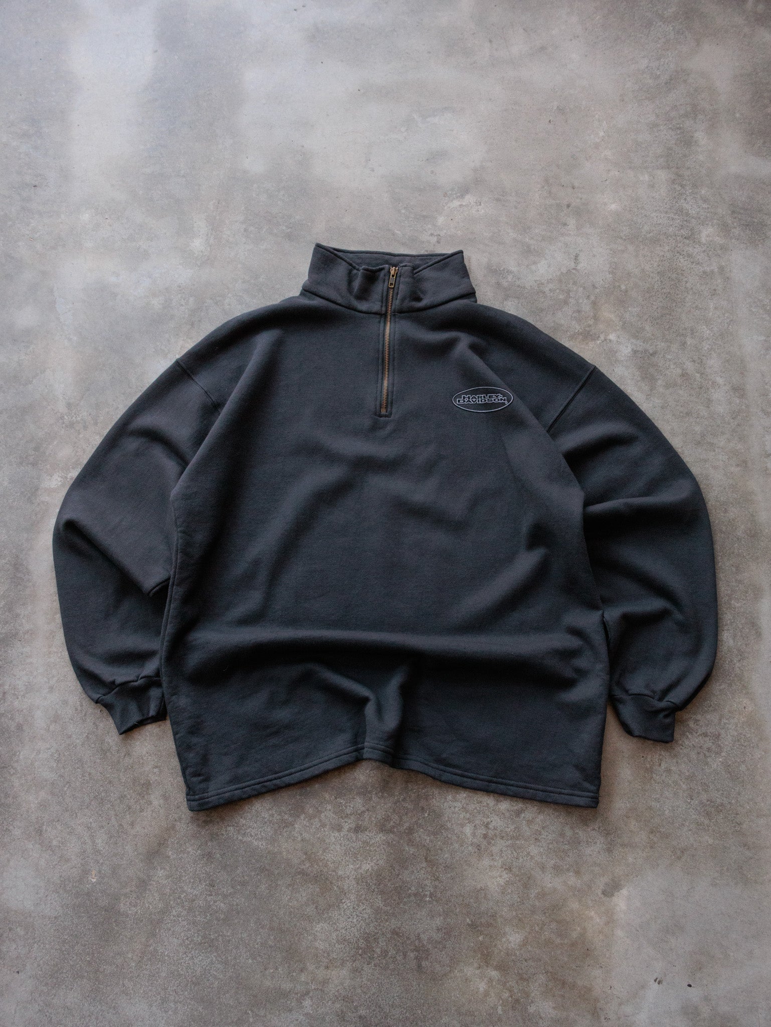 Vintage 2005 Black Harley-Davidson Thiensville Wisconsin Quarter Zip (2XL)