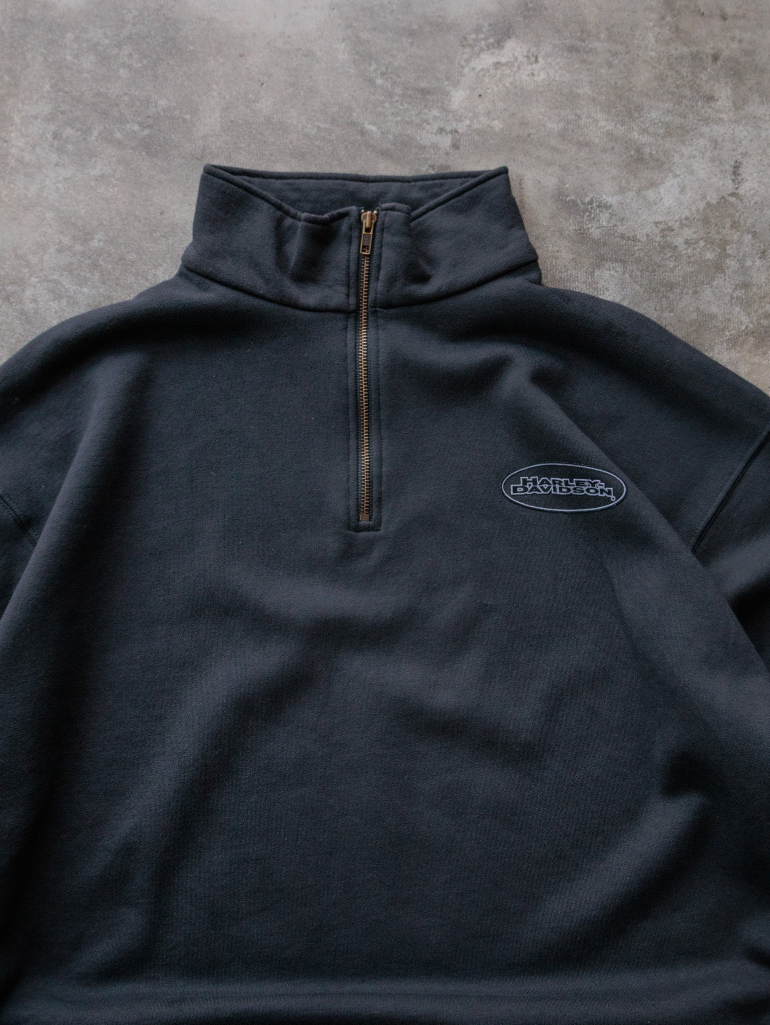Vintage 2005 Black Harley-Davidson Thiensville Wisconsin Quarter Zip (2XL)