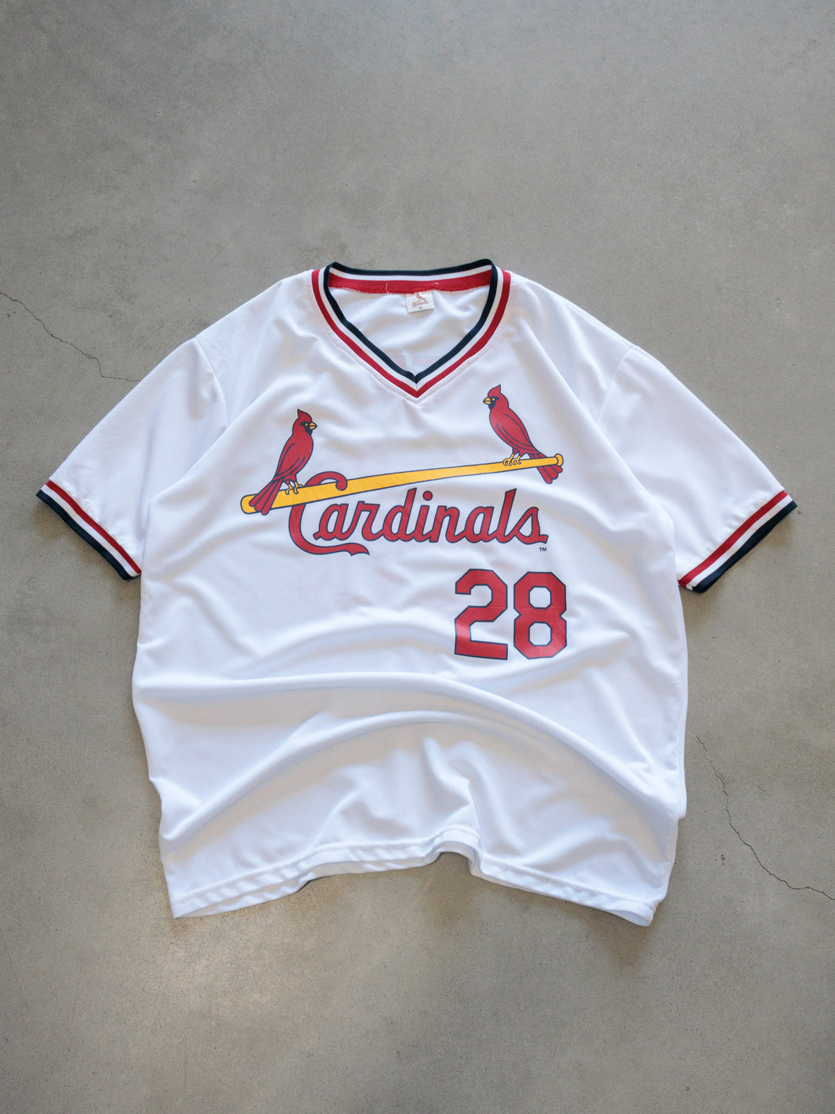 Vintage White St. Louis Cardinals Herr Jersey (XL)