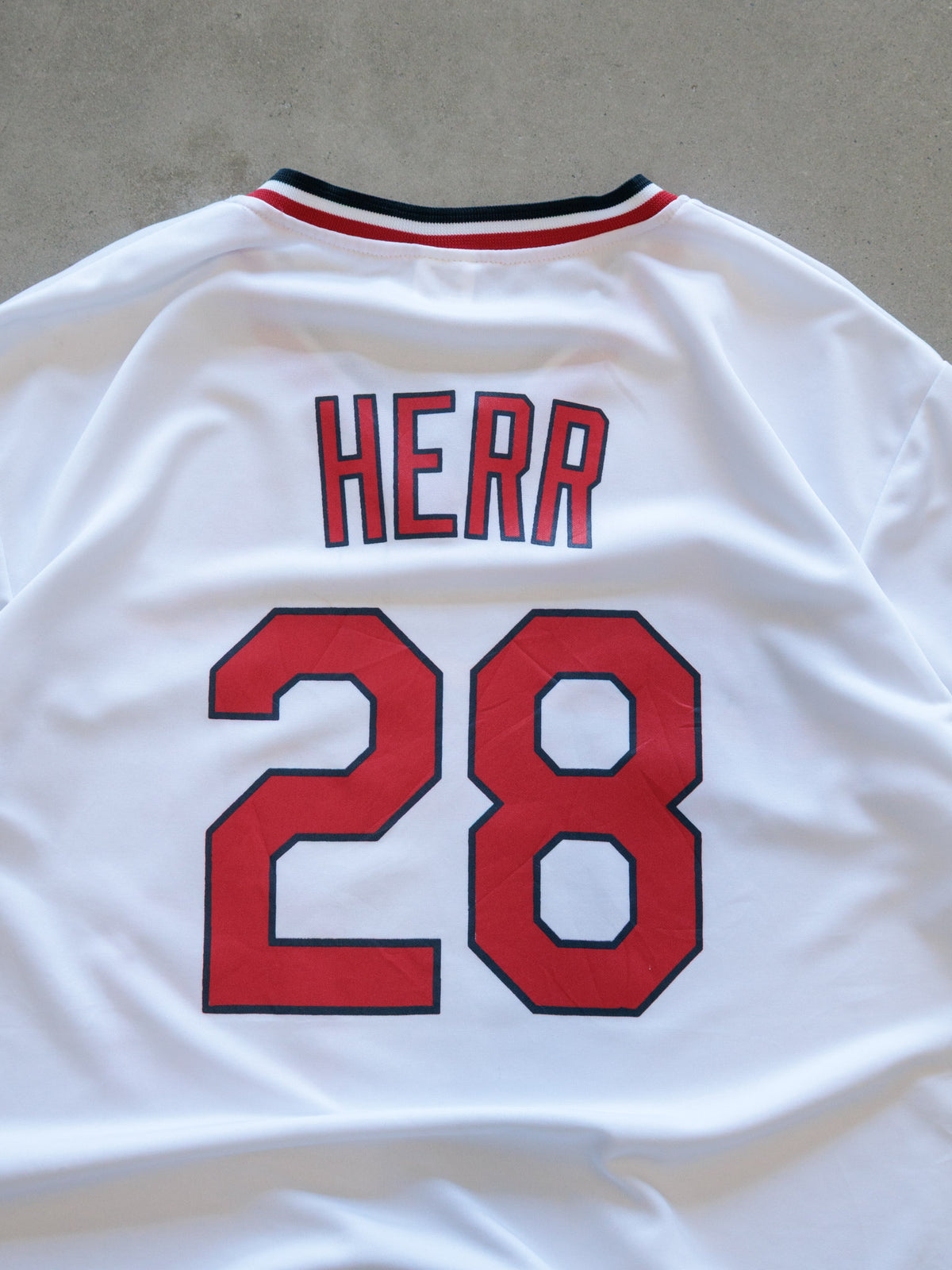 Vintage White St. Louis Cardinals Herr Jersey (XL)