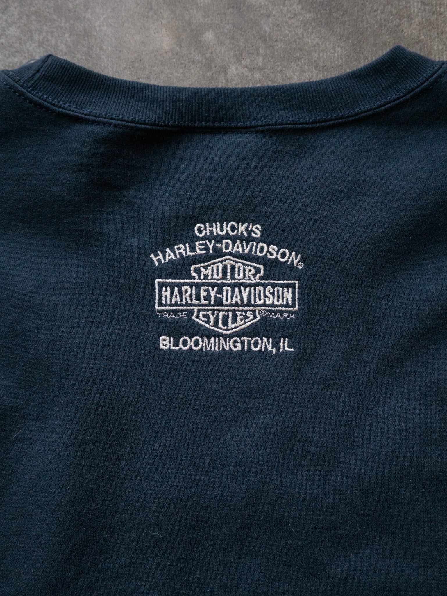 Vintage Navy Harley-Davidson Bloomington Illinois Sweatshirt (L)