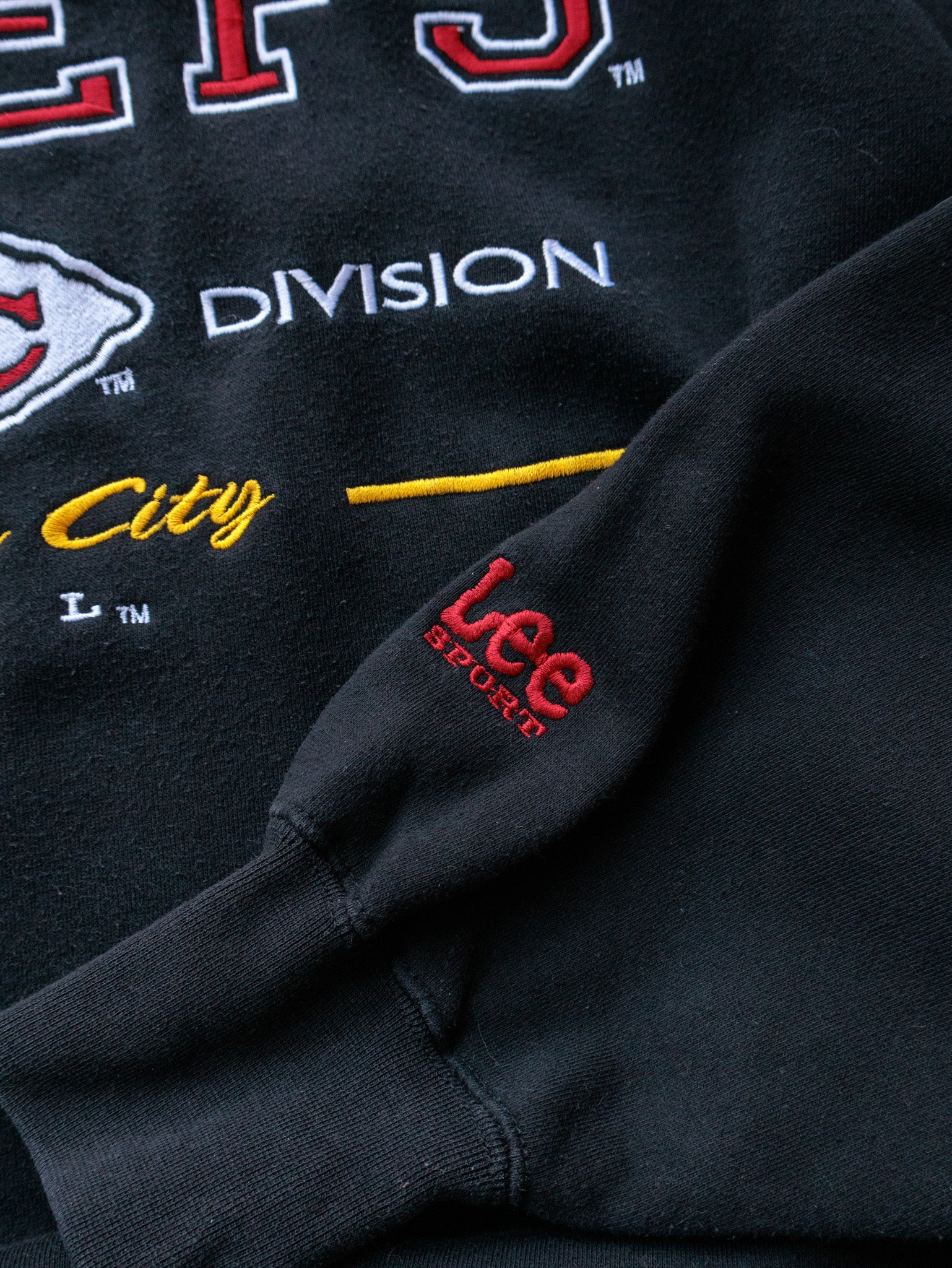 Vintage 90s Black Kansas City Chiefs Lee Sport Mock Neck Sweatshirt (L)