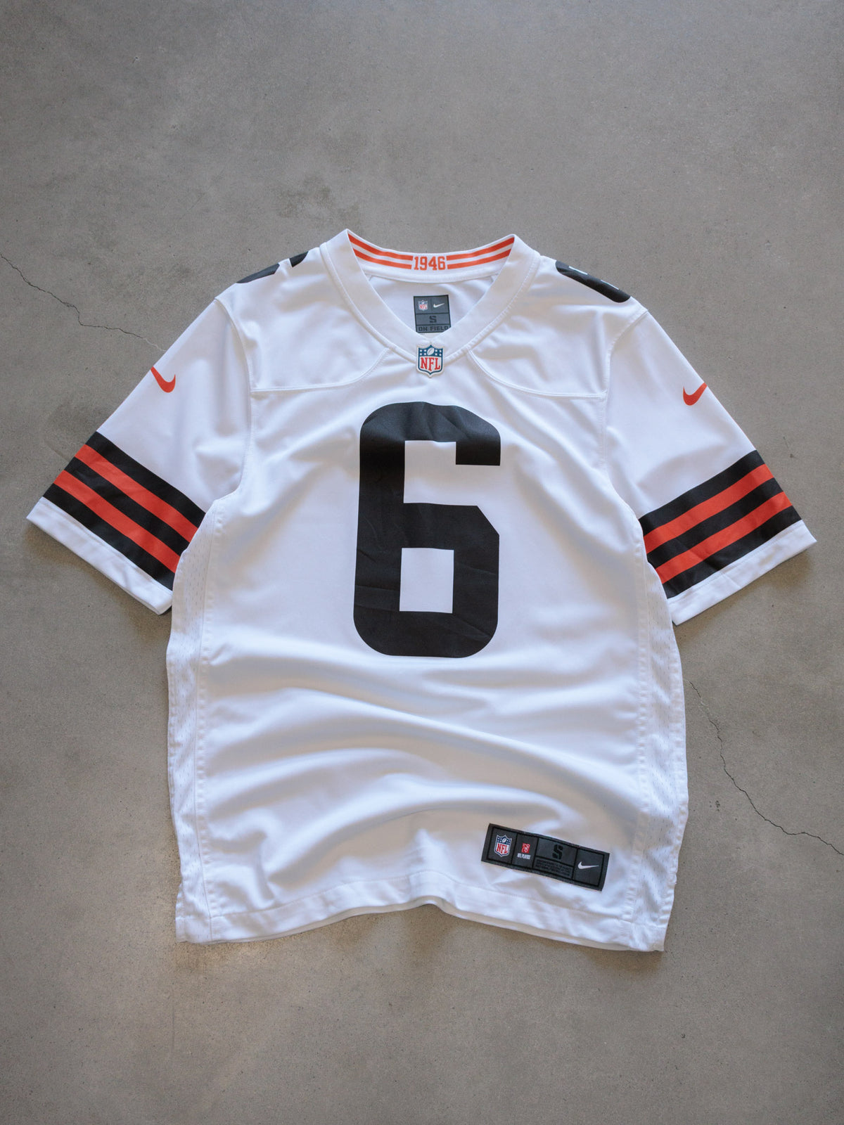 White Nike Cleveland Browns Mayfield Jersey (S)