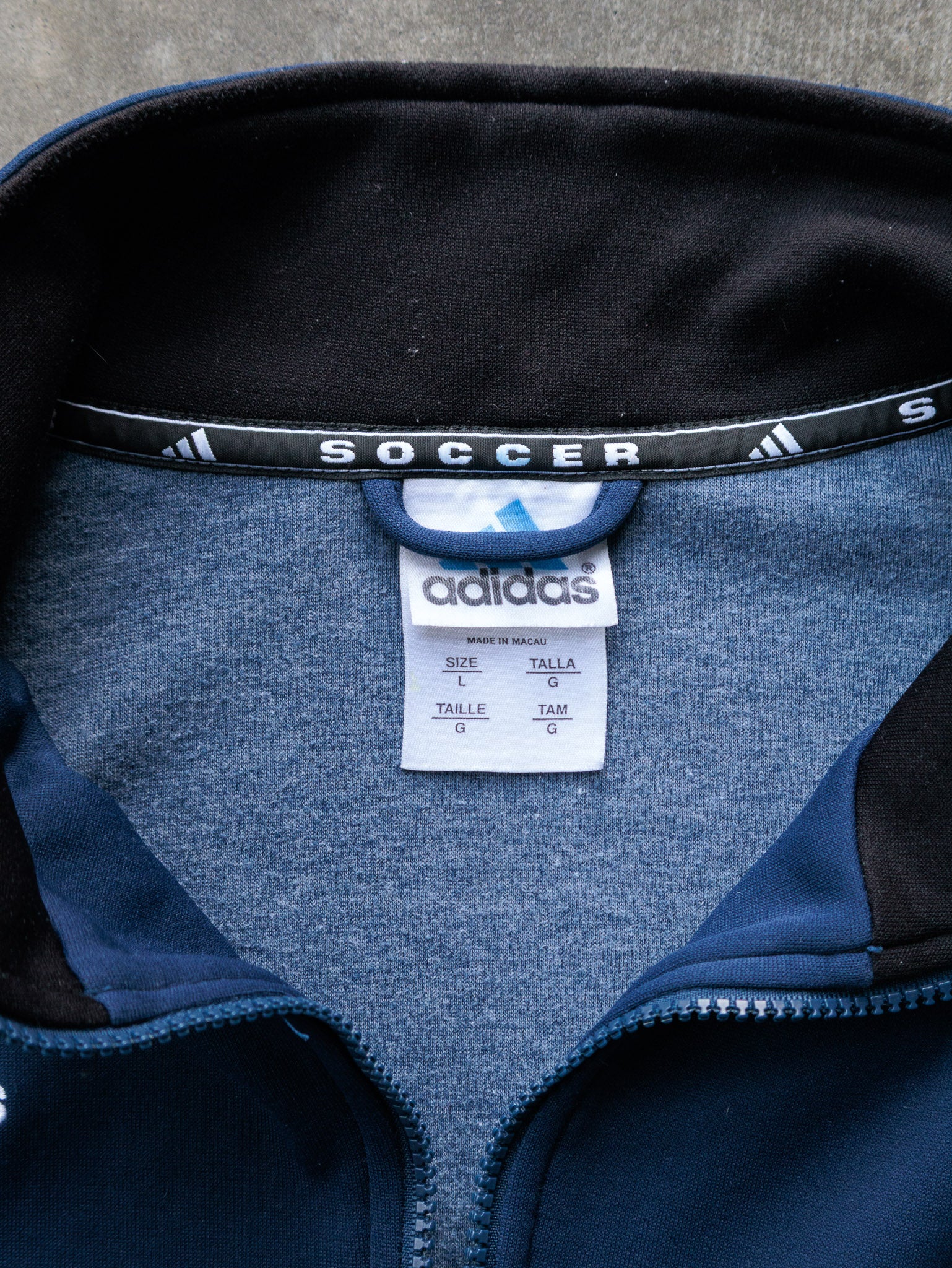 Vintage 00s Navy Adidas Soccer Track Jacket (L)