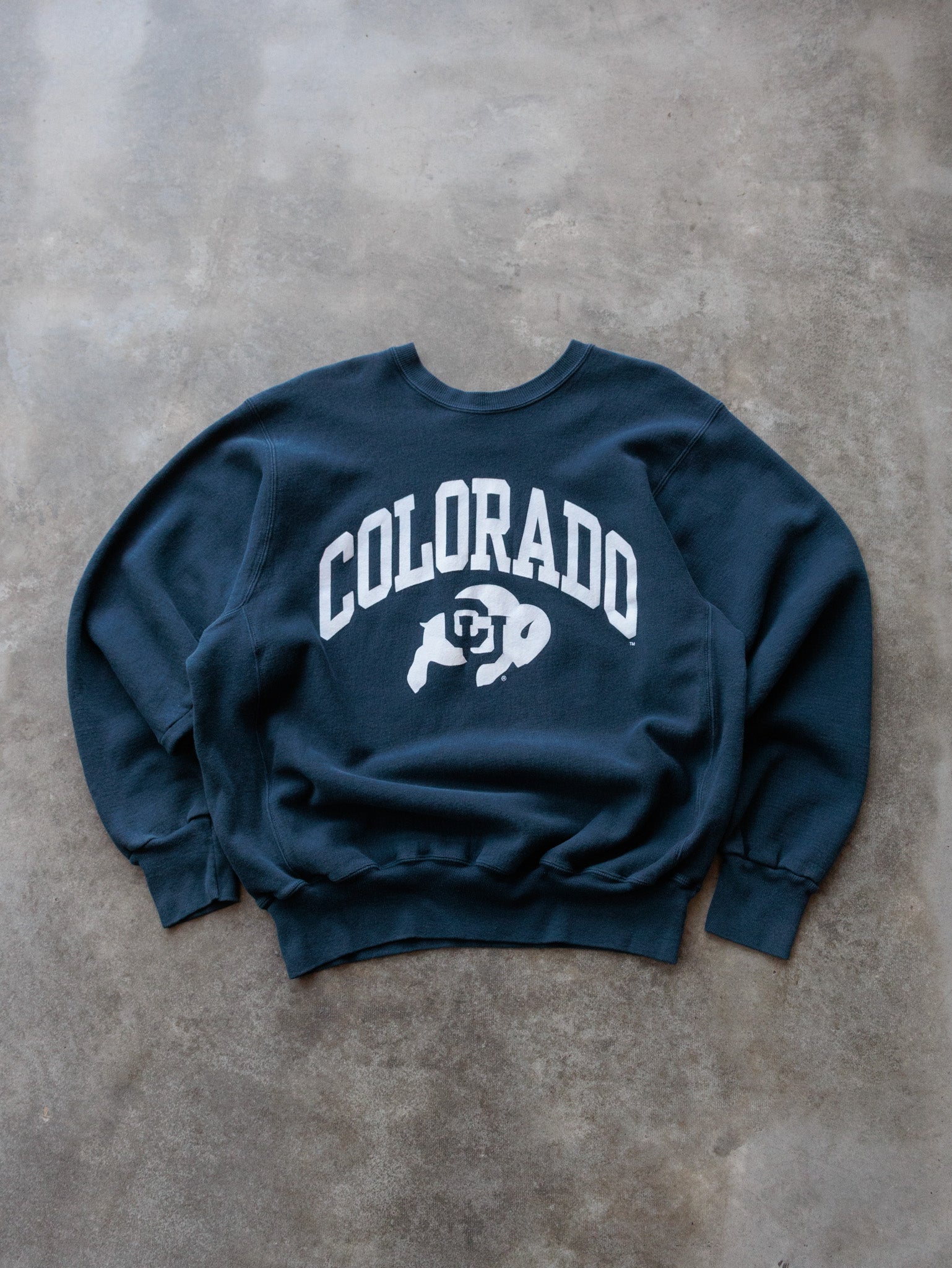 Vintage 90s Navy Colorado Buffaloes Sweatshirt (XL)