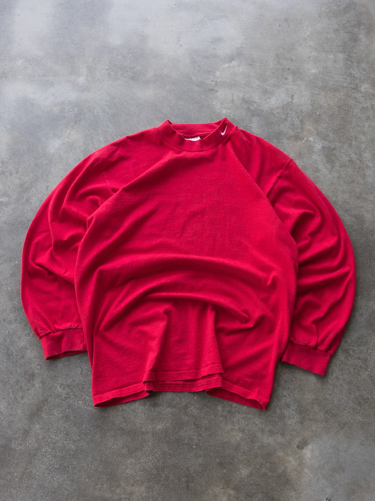 Vintage 00s Red Nike Mock Neck Long Sleeve (L)