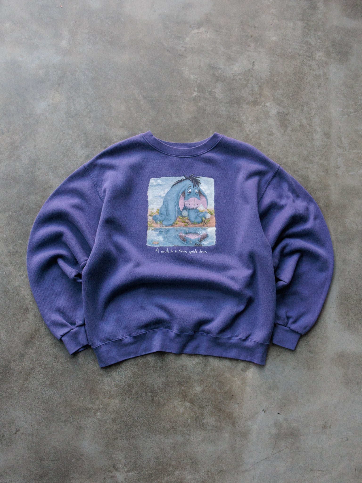 Vintage 90s Purple Disney Eeyore Slogan Sweatshirt (L)