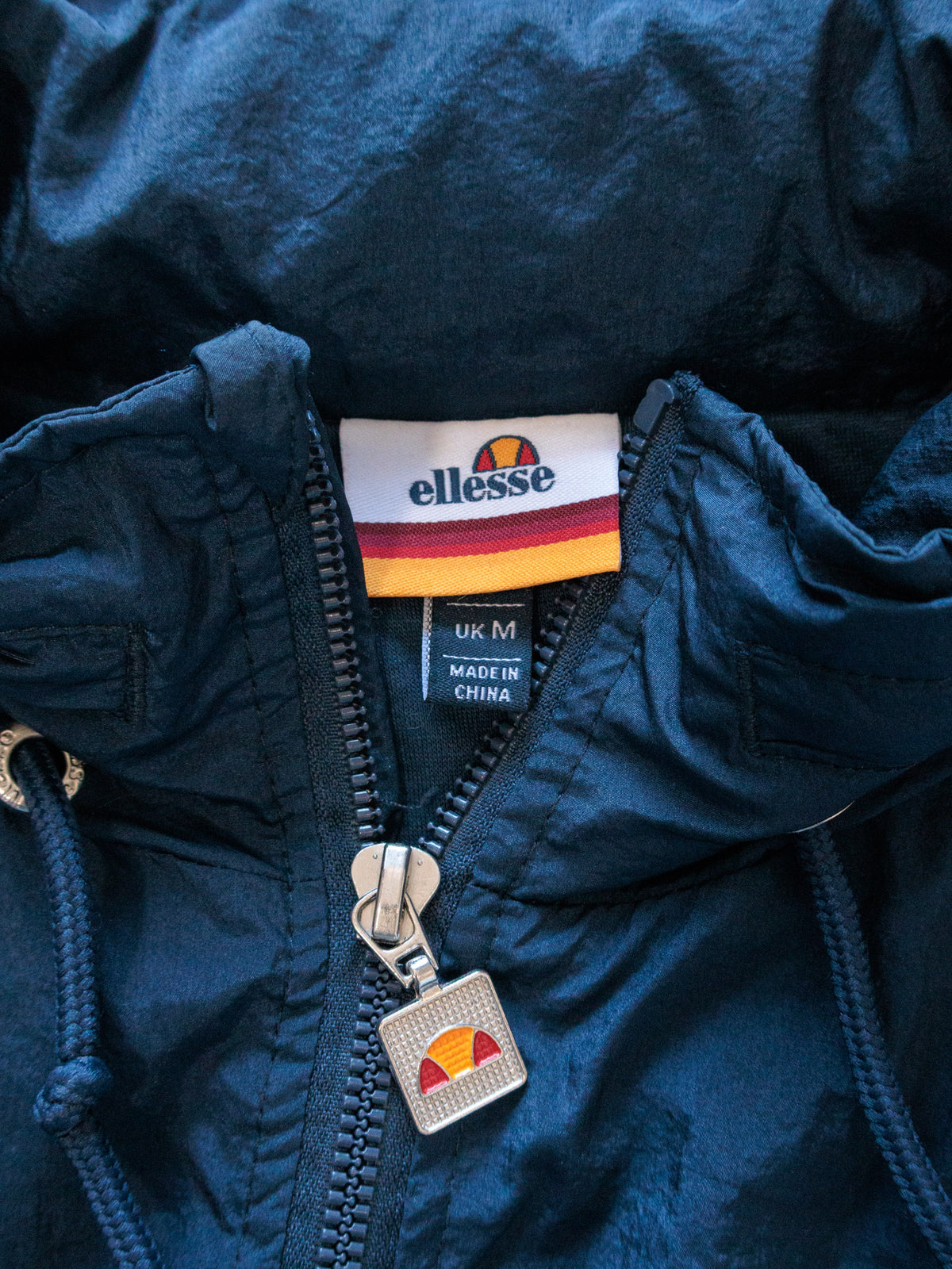 Vintage Navy Ellesse Colourblock Windbreaker (M)
