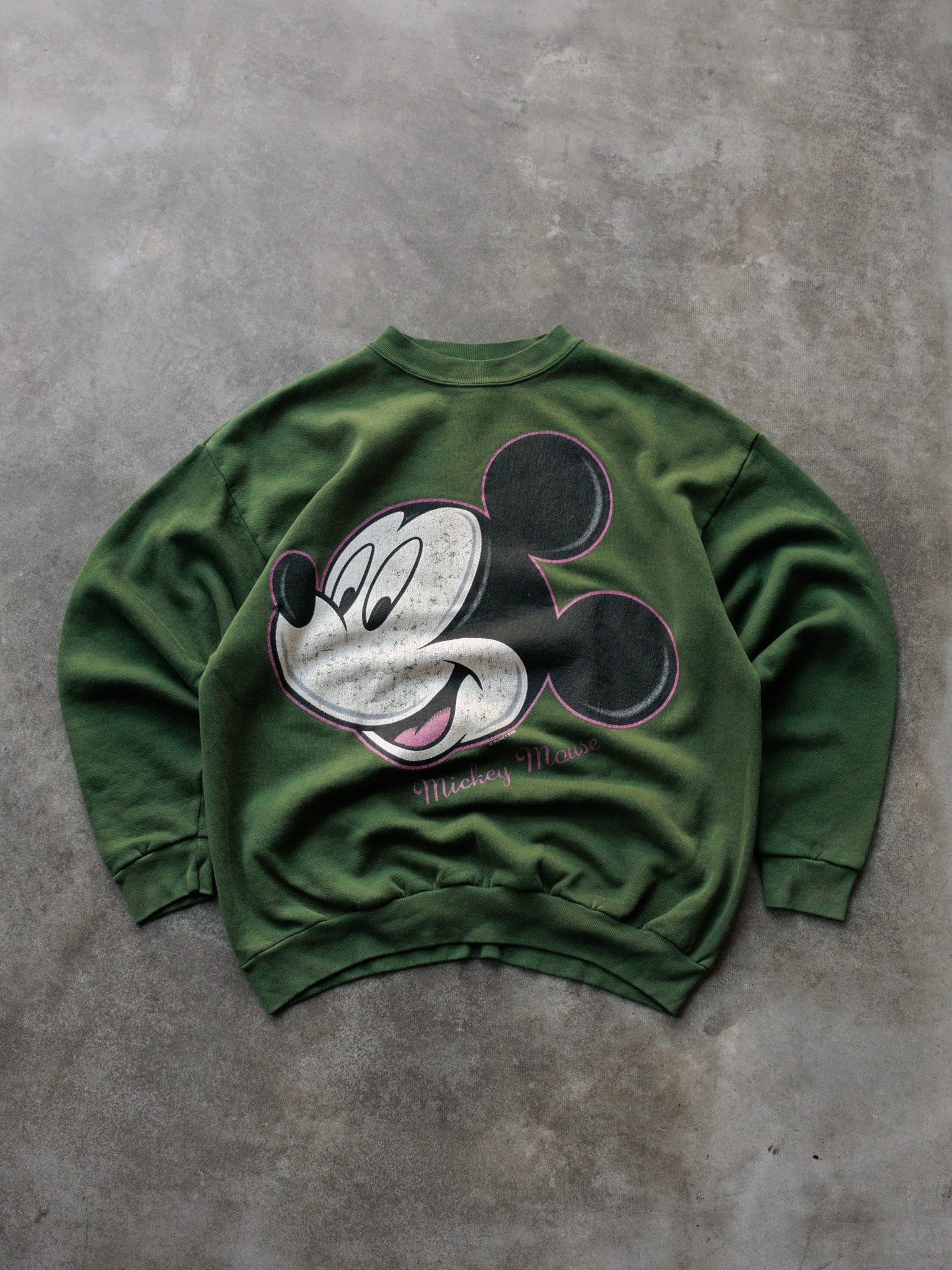Vintage 90s Green Disney Mickey Mouse Sweatshirt (L)