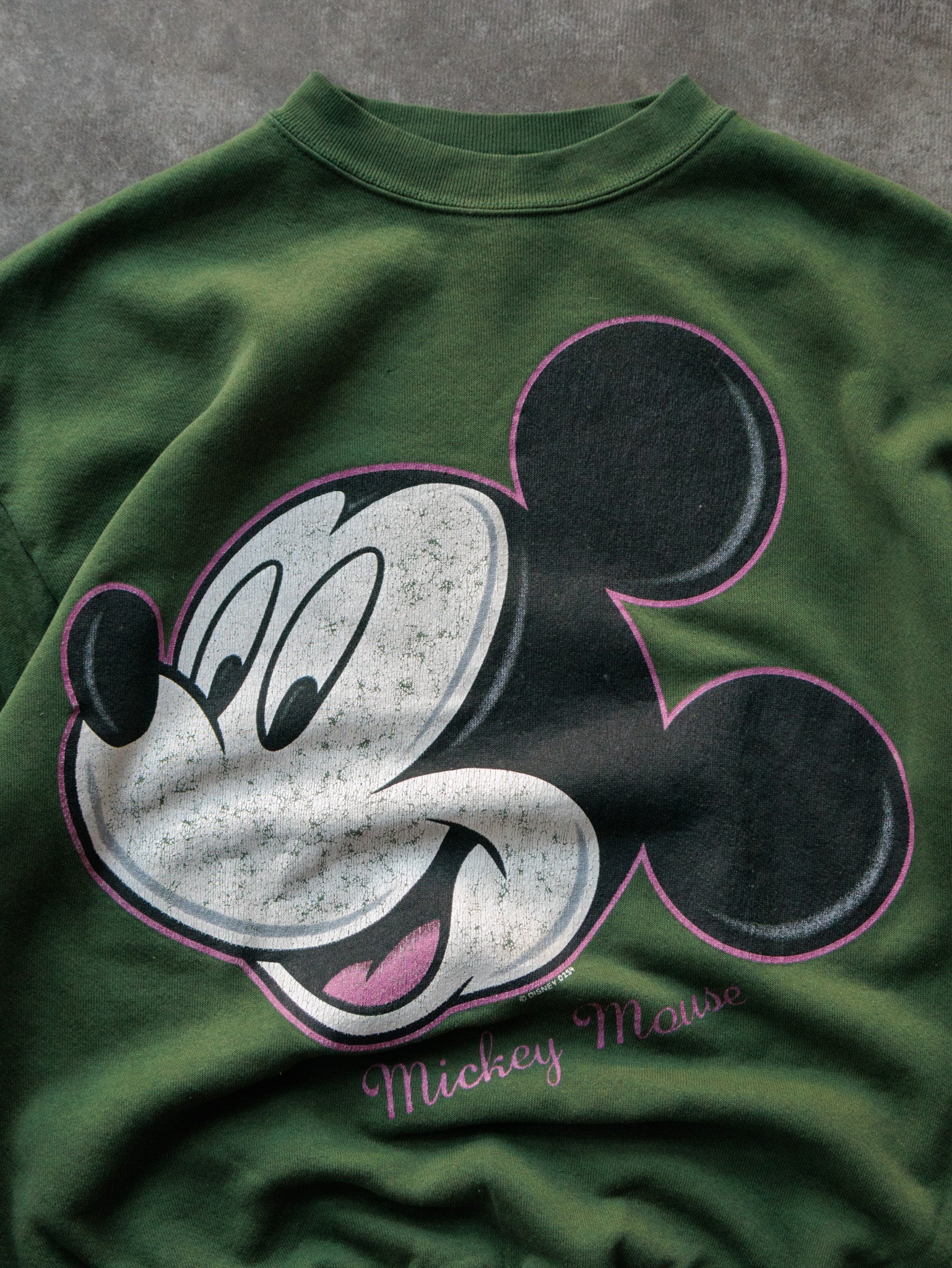 Vintage 90s Green Disney Mickey Mouse Sweatshirt (L)