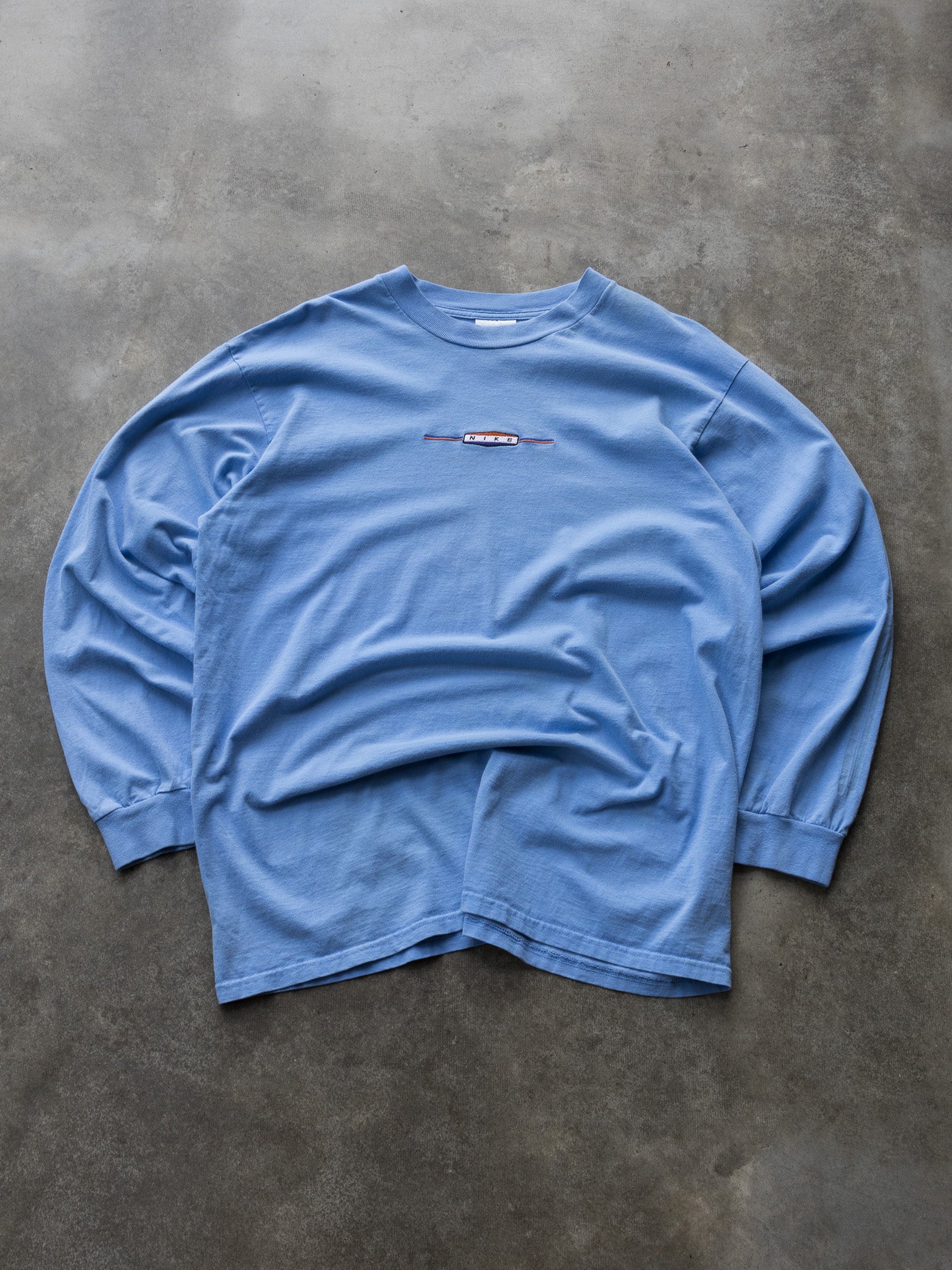 Vintage 00s Blue Nike Logo Long Sleeve (L)