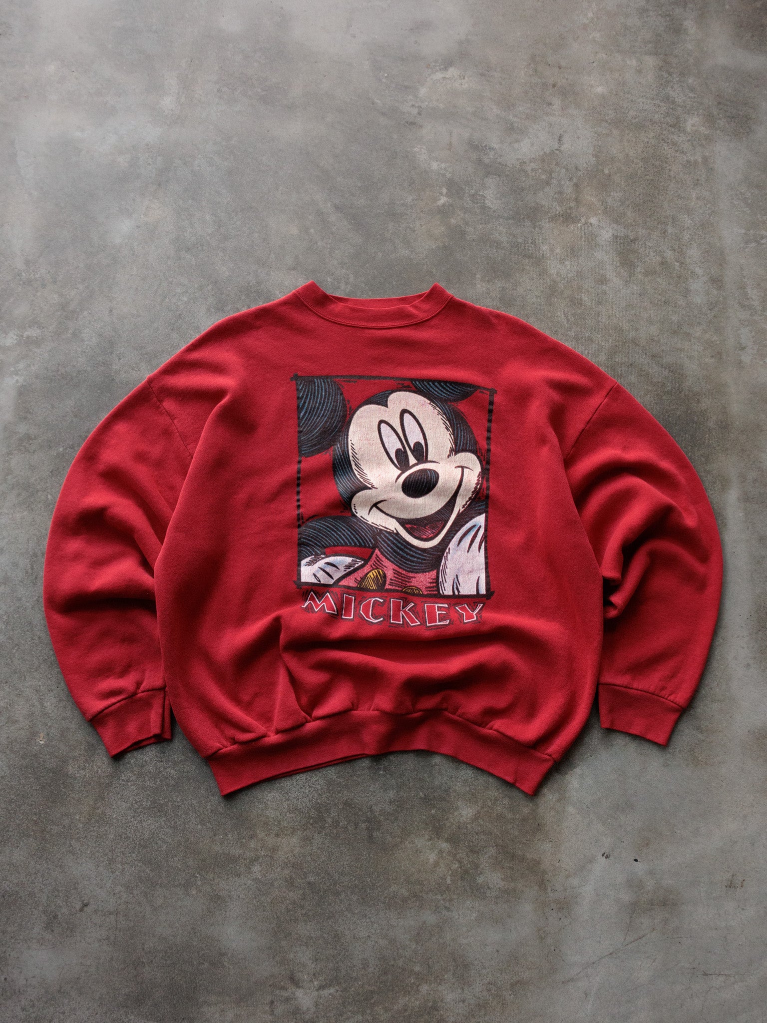 Vintage 90s Red Disney Mickey Mouse Sweatshirt (XL)