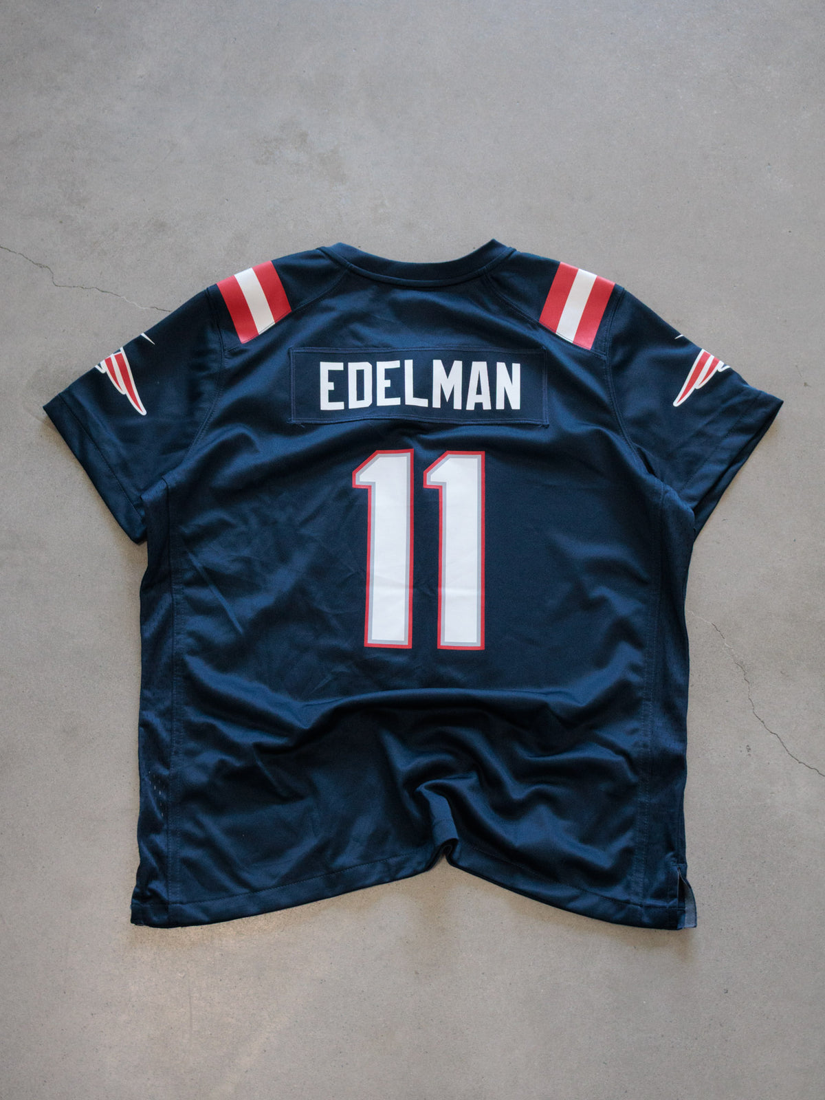 Vintage Navy Nike New England Patriots Edelman Jersey (XL)