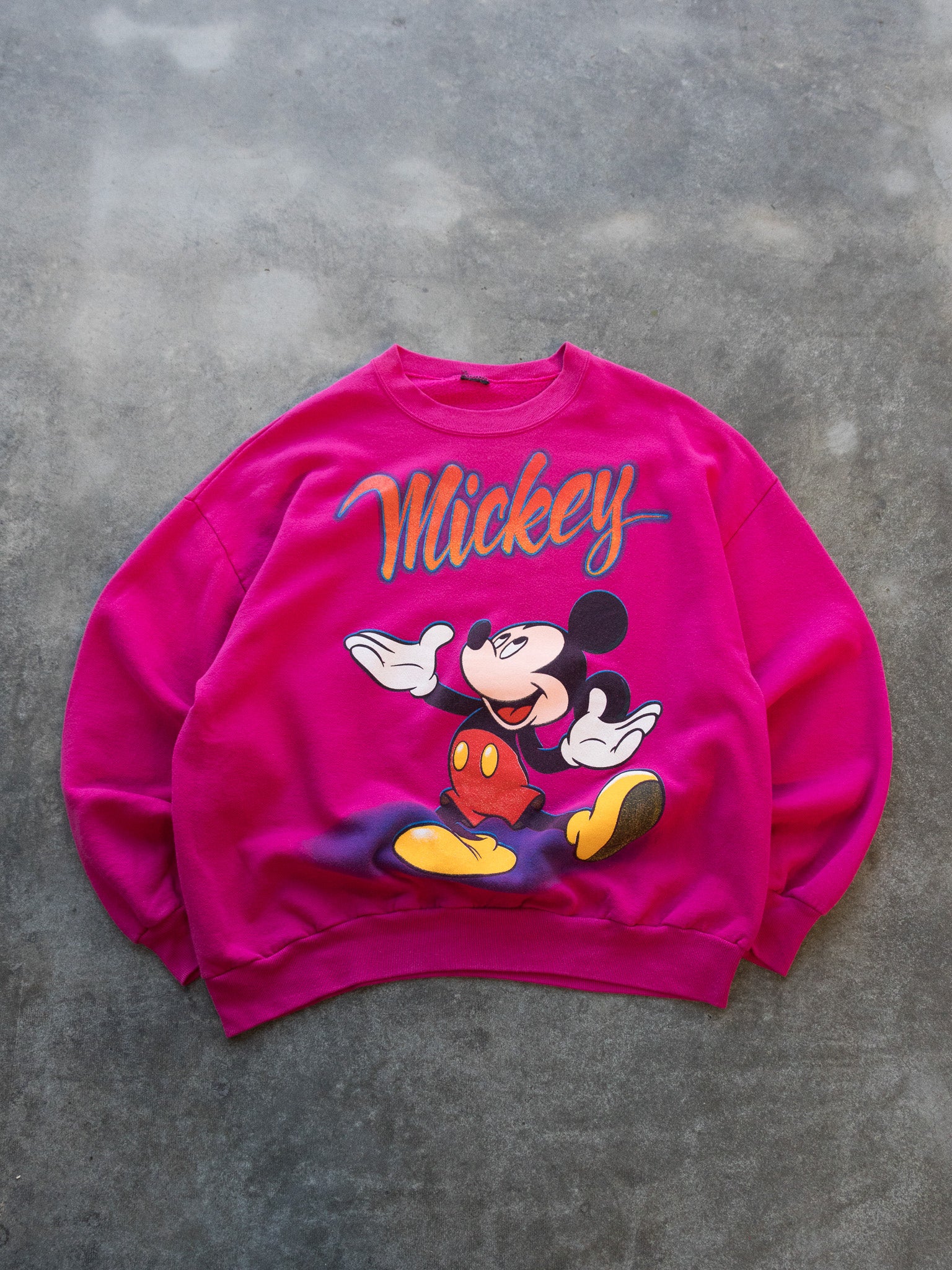 Vintage Pink Mickey Sweatshirt (XL)