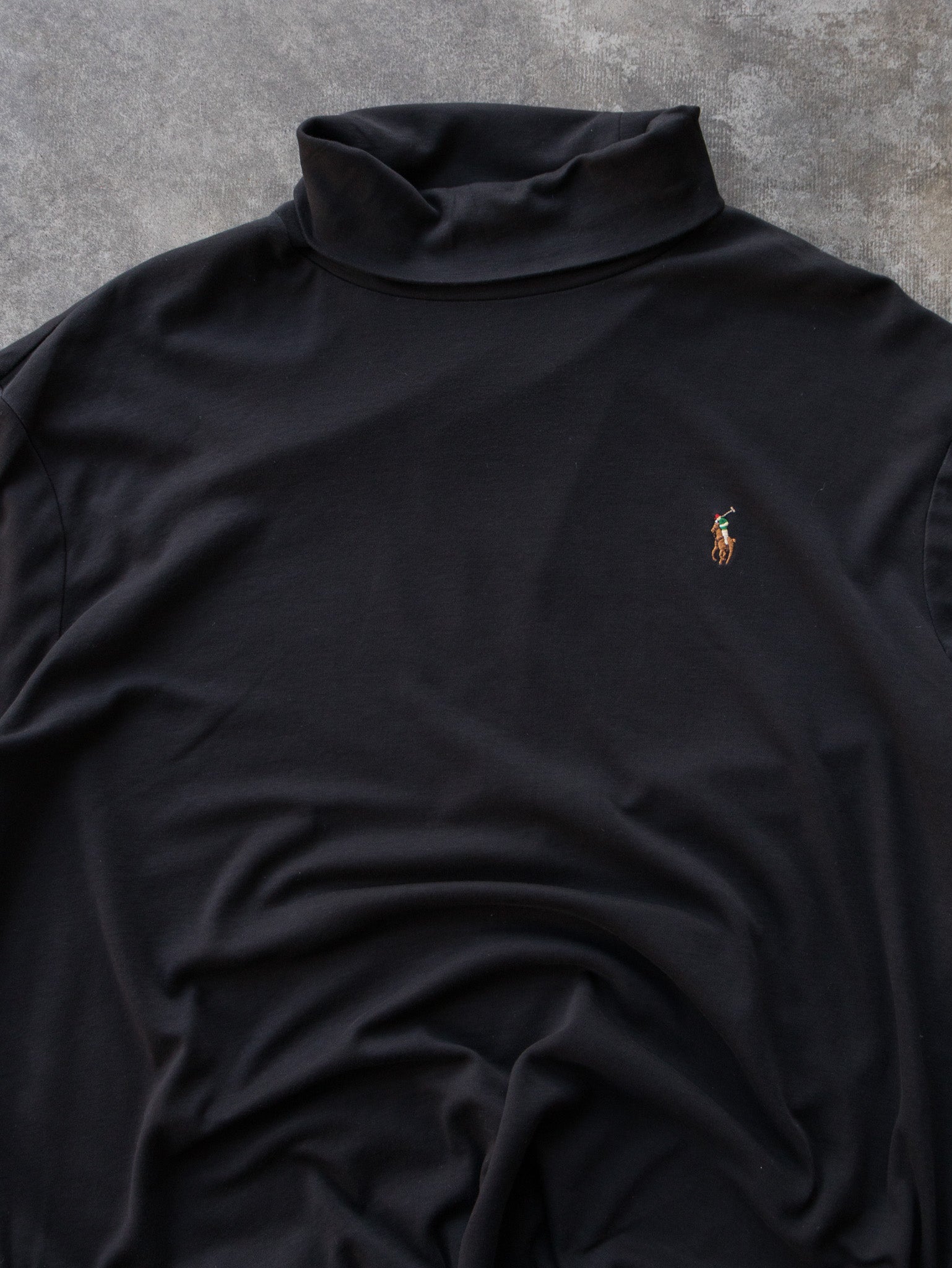 Vintage Black Polo Ralph Lauren Turtleneck (XL)