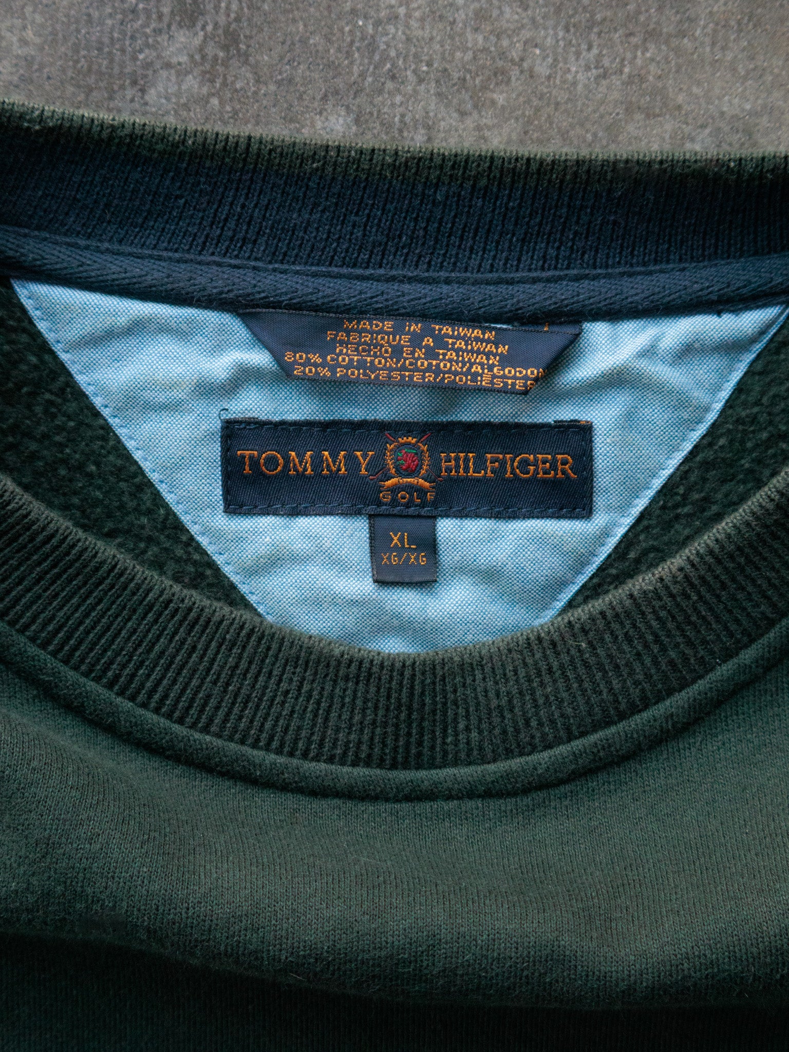 Vintage 90s Green Tommy Hilfiger Golf Sweatshirt (XL)